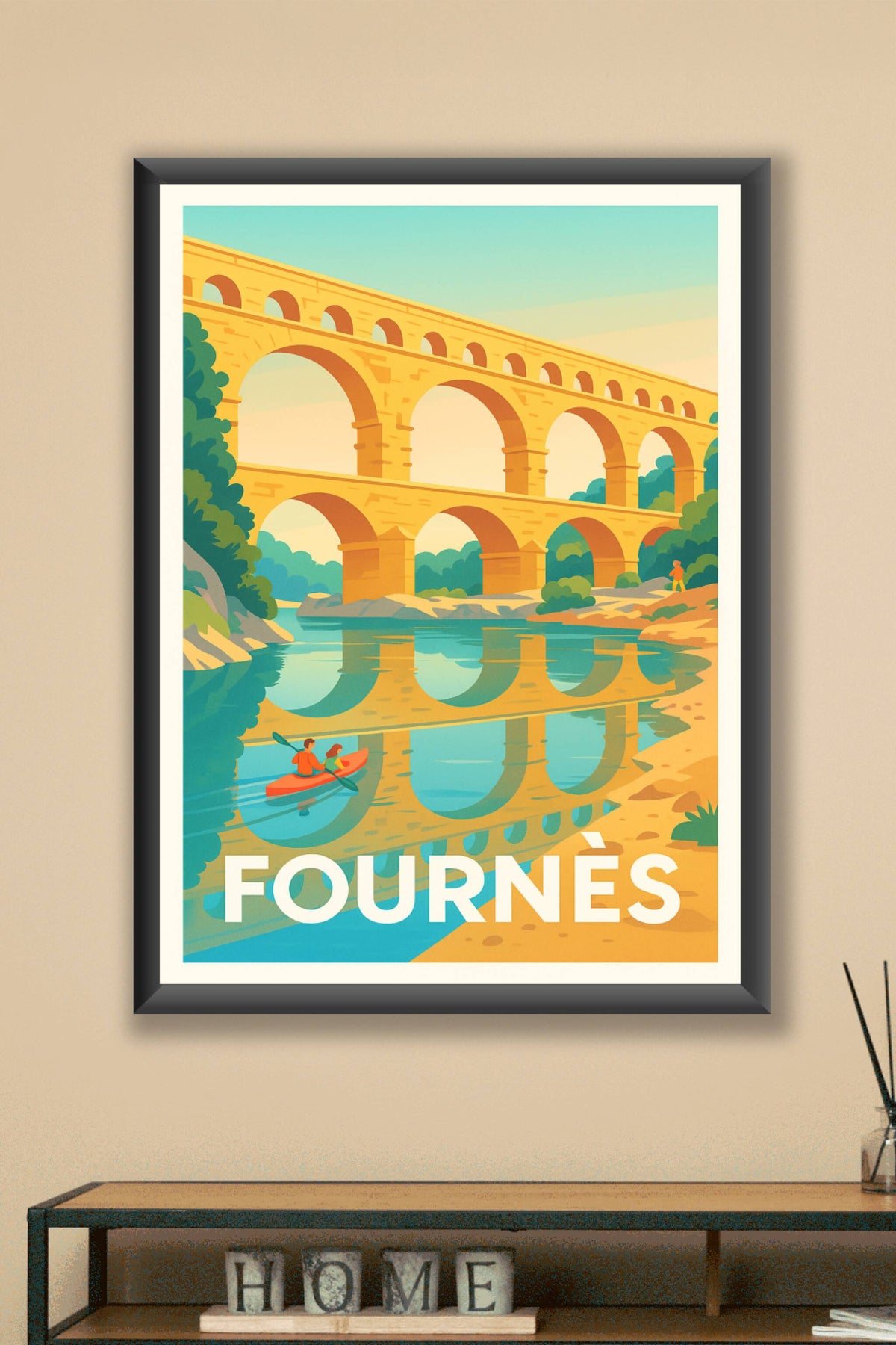 Affiche Fournès — Entre nature et patrimoine historique · poster d'art de Fournès