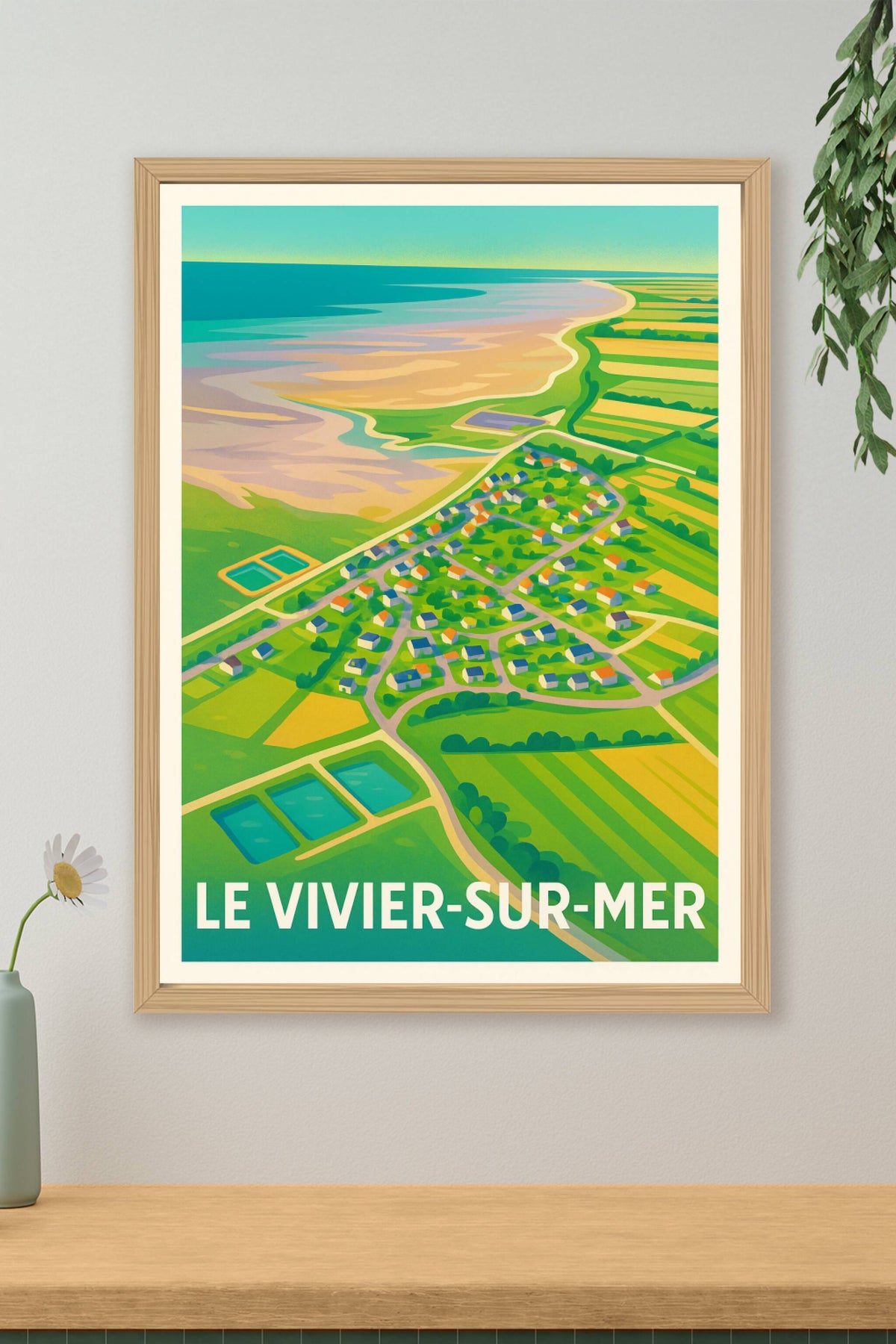 Affiche Le Vivier-sur-Mer — Évasion côtière et charme bucolique · poster d'art de Le Vivier-sur-Mer