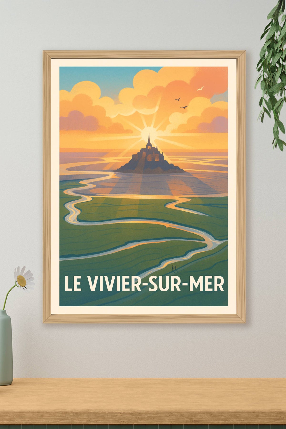Affiche Le Vivier-sur-Mer — Lumières Magiques au Bord de la Mer · poster d'art de Le Vivier-sur-Mer