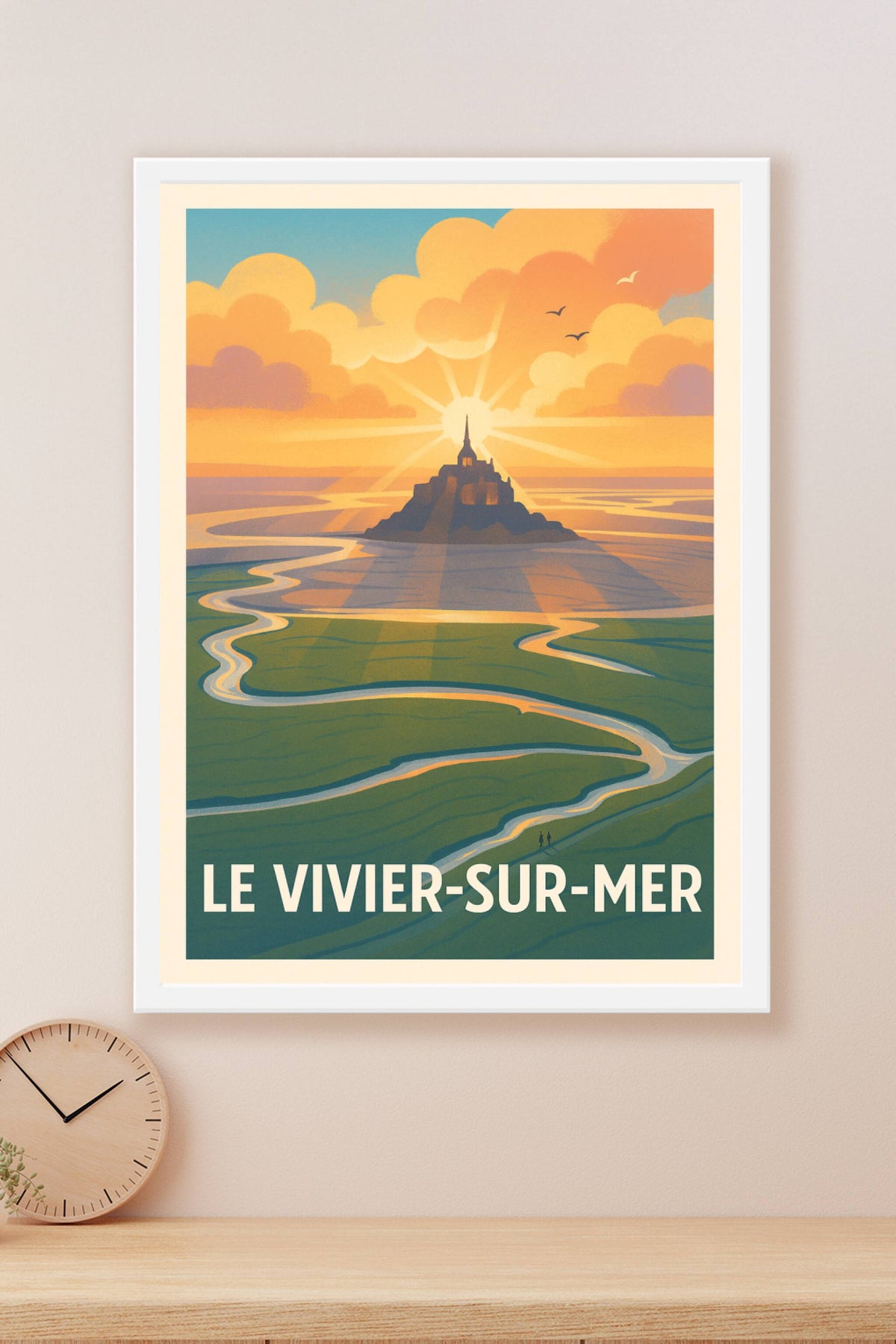 Affiche Le Vivier-sur-Mer — Lumières Magiques au Bord de la Mer · poster d'art de Le Vivier-sur-Mer