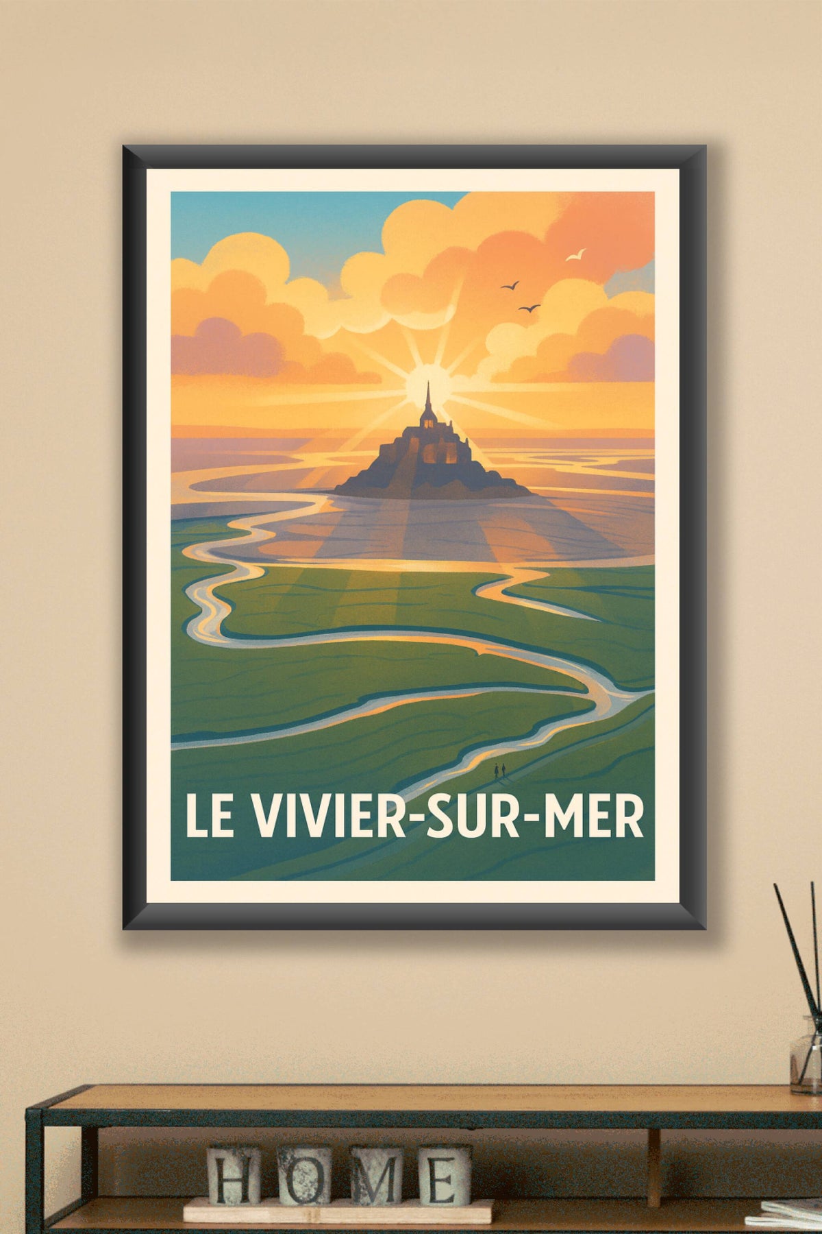 Affiche Le Vivier-sur-Mer — Lumières Magiques au Bord de la Mer · poster d'art de Le Vivier-sur-Mer