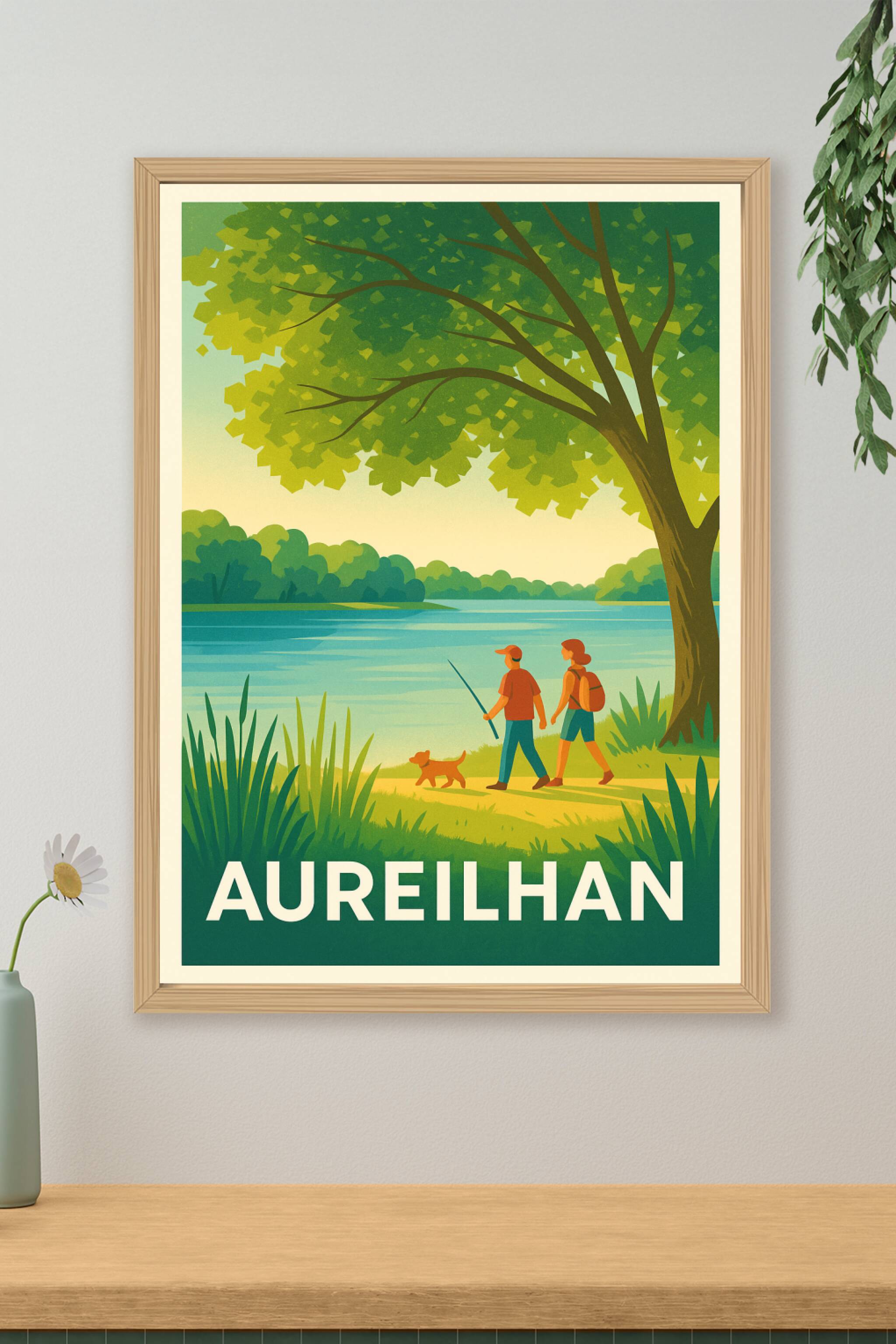 Affiche de Aureilhan - Promenade au bord du lac