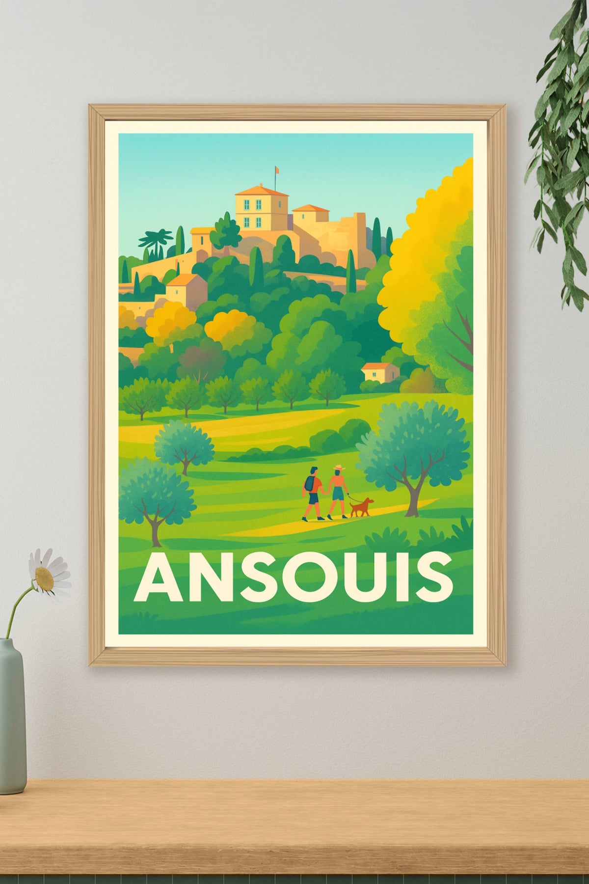 Affiche Ansouis — Promenade bucolique au cœur de la Provence · poster d'art de Ansouis