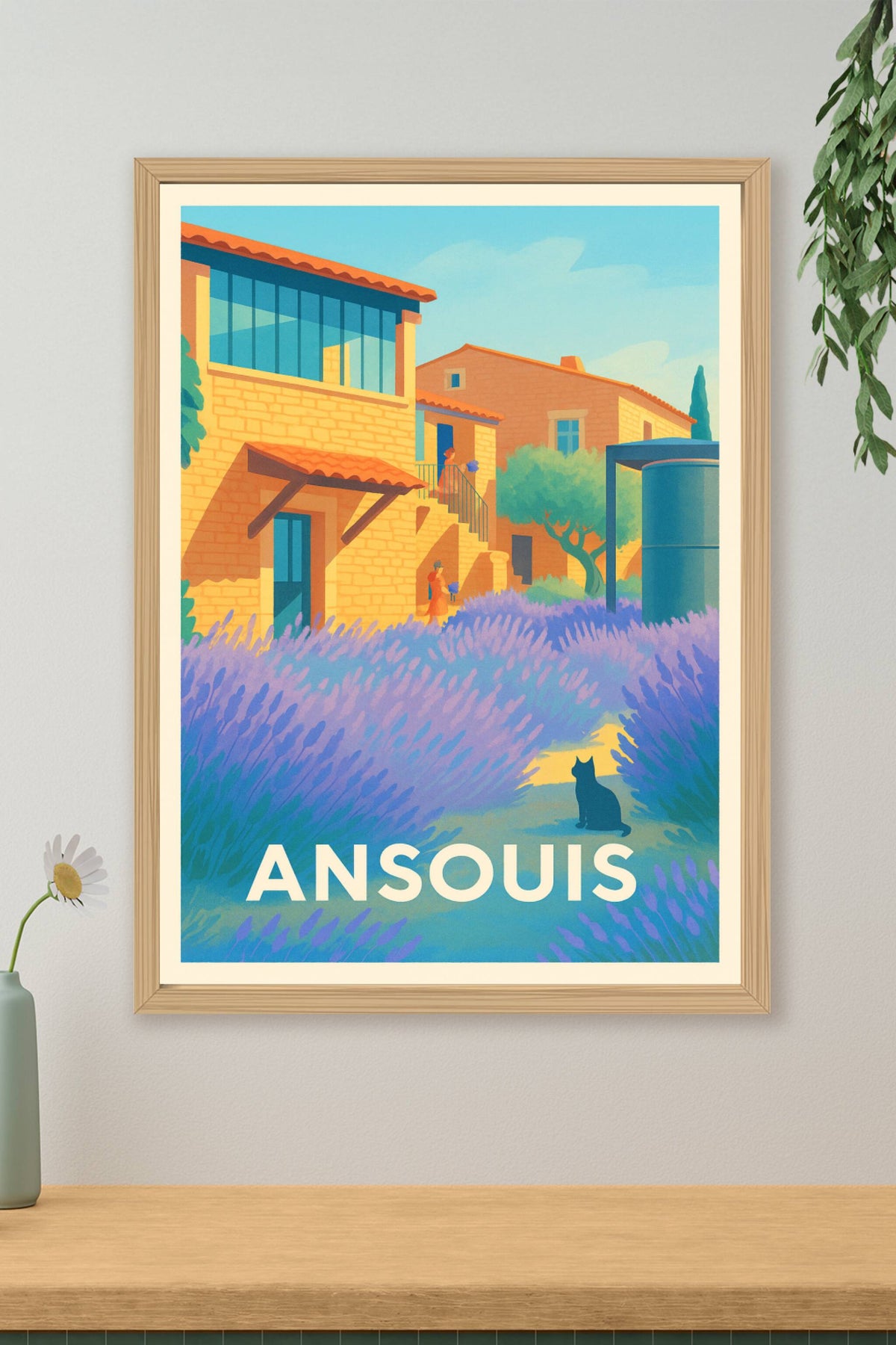 Affiche Ansouis — Charme et lavandes en Provence · poster d'art de Ansouis