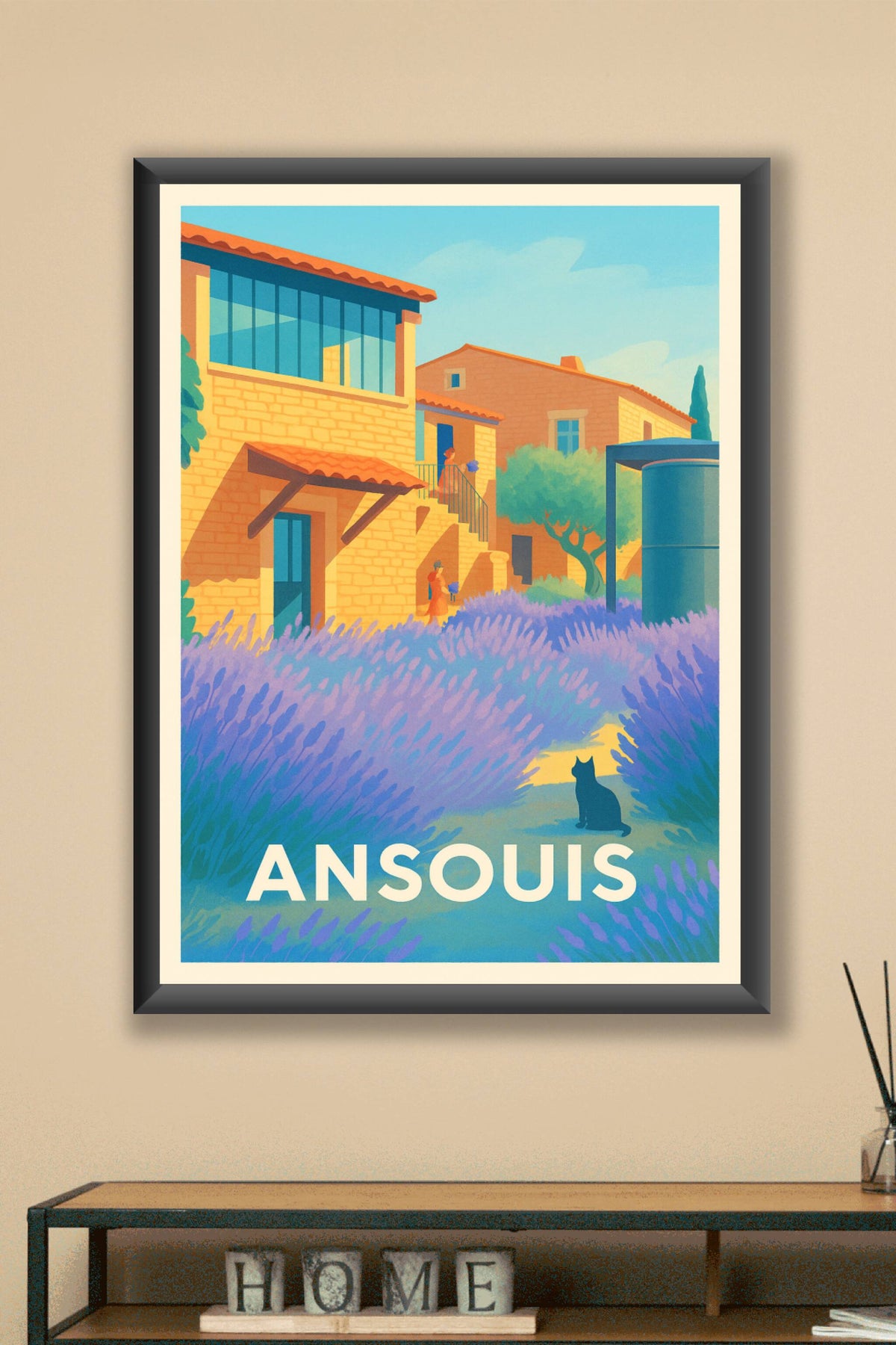 Affiche Ansouis — Charme et lavandes en Provence · poster d'art de Ansouis