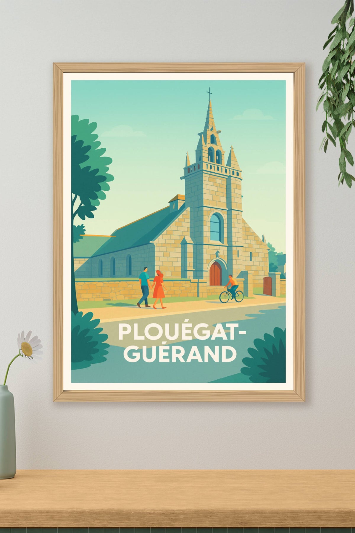 Affiche Plouégat-Guérand — Charme historique et douceur de vivre · poster d'art de Plouégat-Guérand
