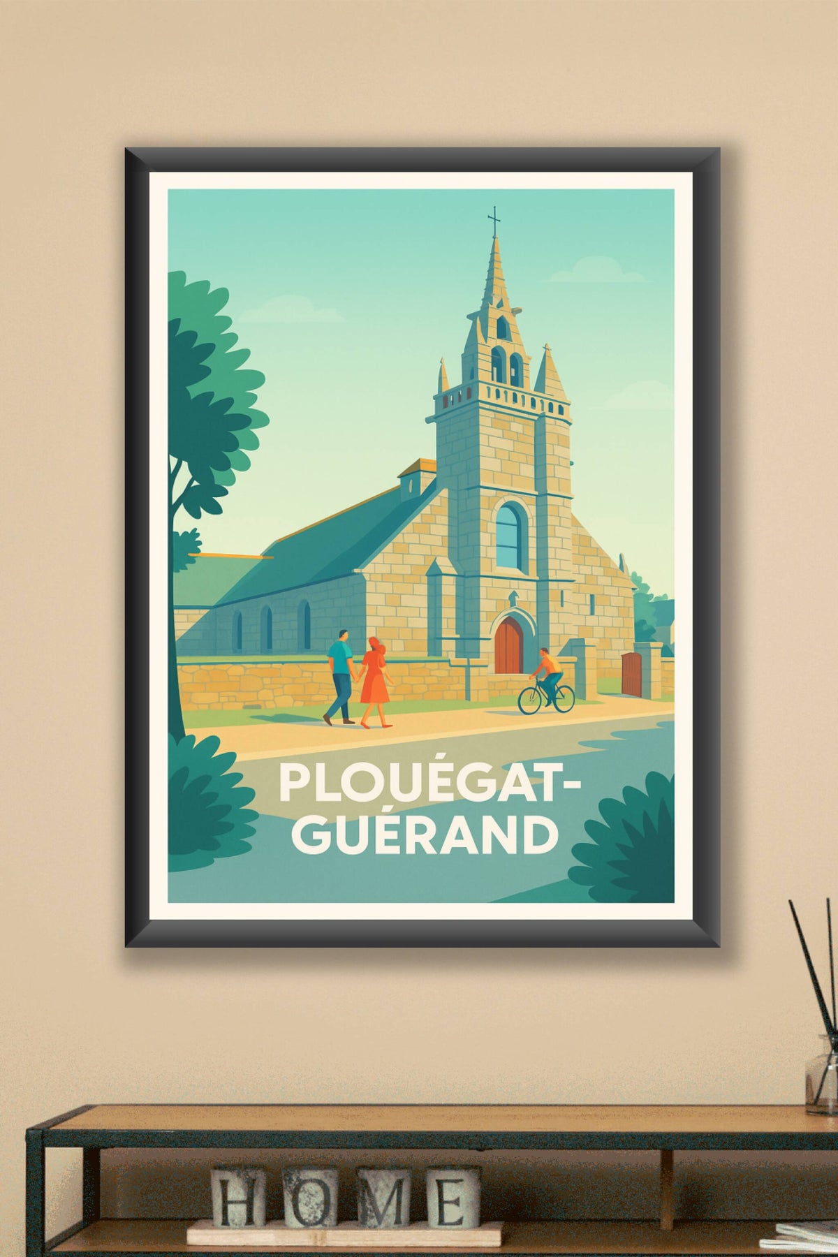 Affiche Plouégat-Guérand — Charme historique et douceur de vivre · poster d'art de Plouégat-Guérand