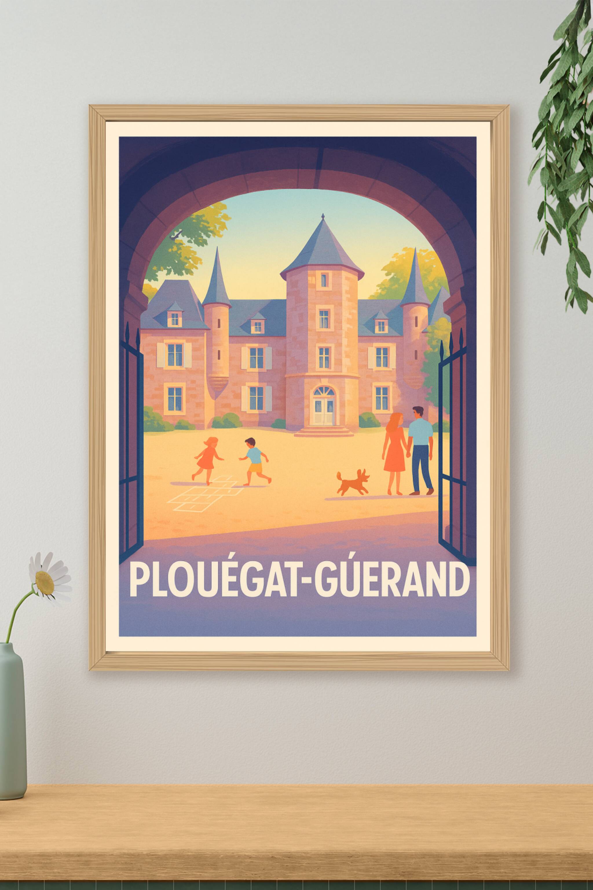 Affiche de Plouégat-Guérand - L'élégance du patrimoine breton
