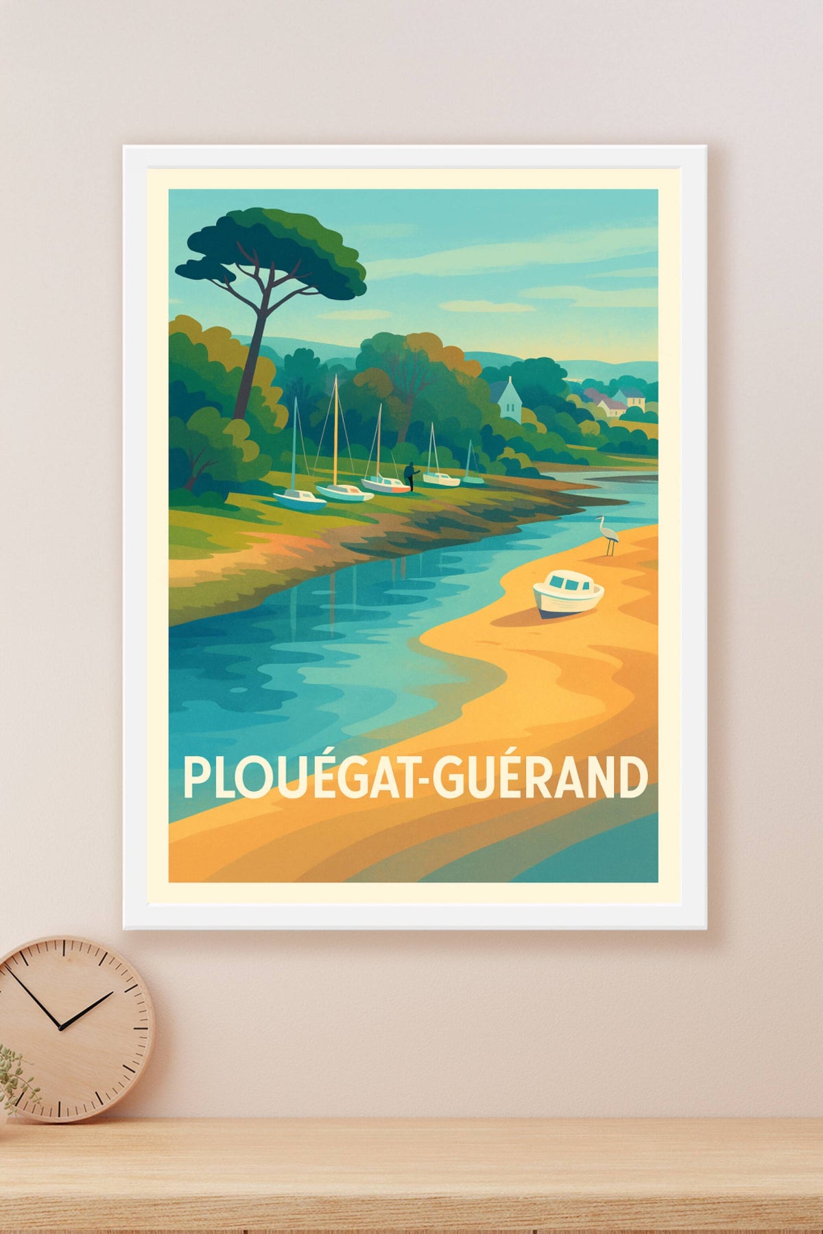 Affiche Plouégat-Guérand — Évasion au fil de l'eau · poster d'art de Plouégat-Guérand