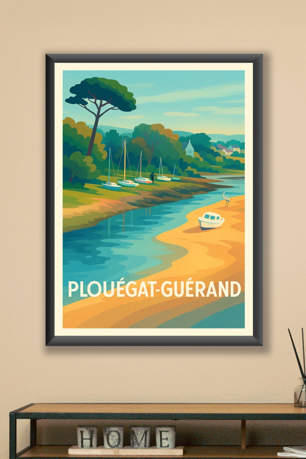 Affiche Plouégat-Guérand — Évasion au fil de l'eau · poster d'art de Plouégat-Guérand