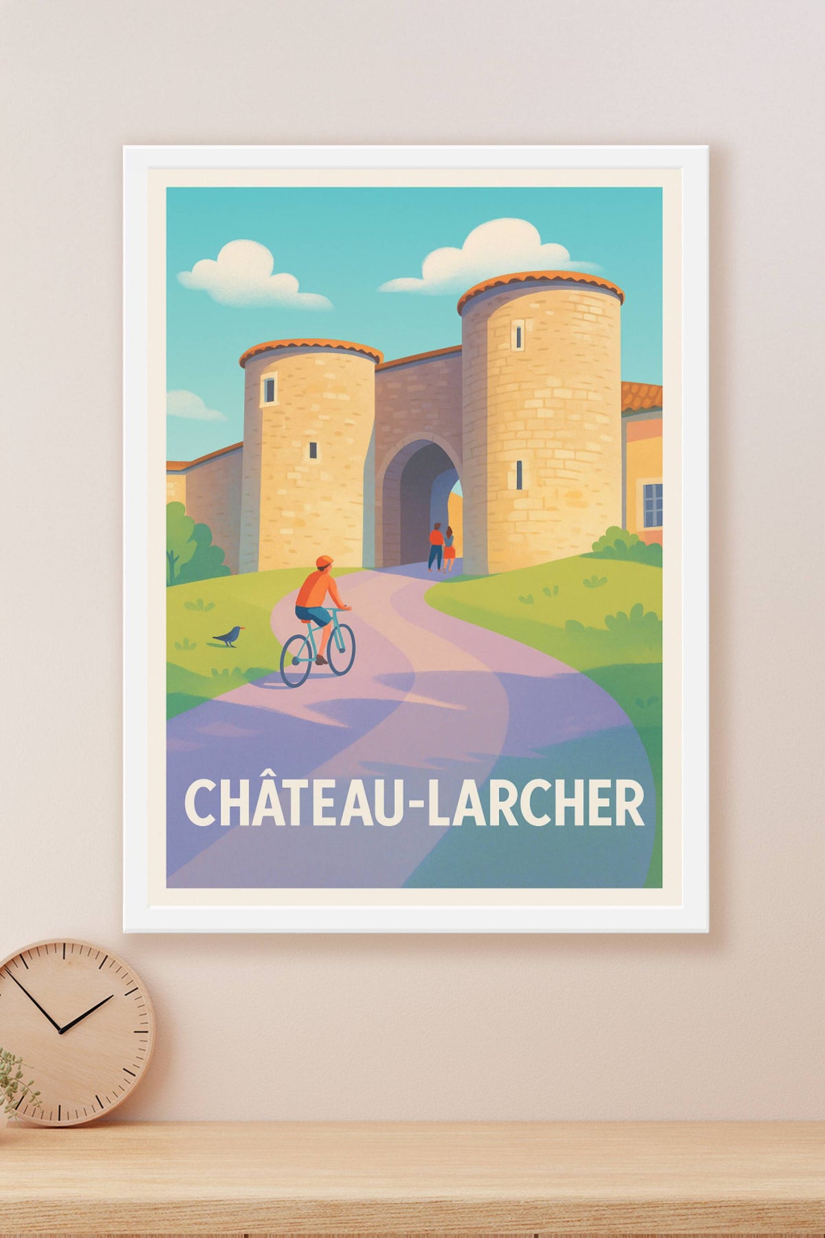 Affiche Château-Larcher — Découvrez le charme médiéval en douceur · poster d'art de Château-Larcher