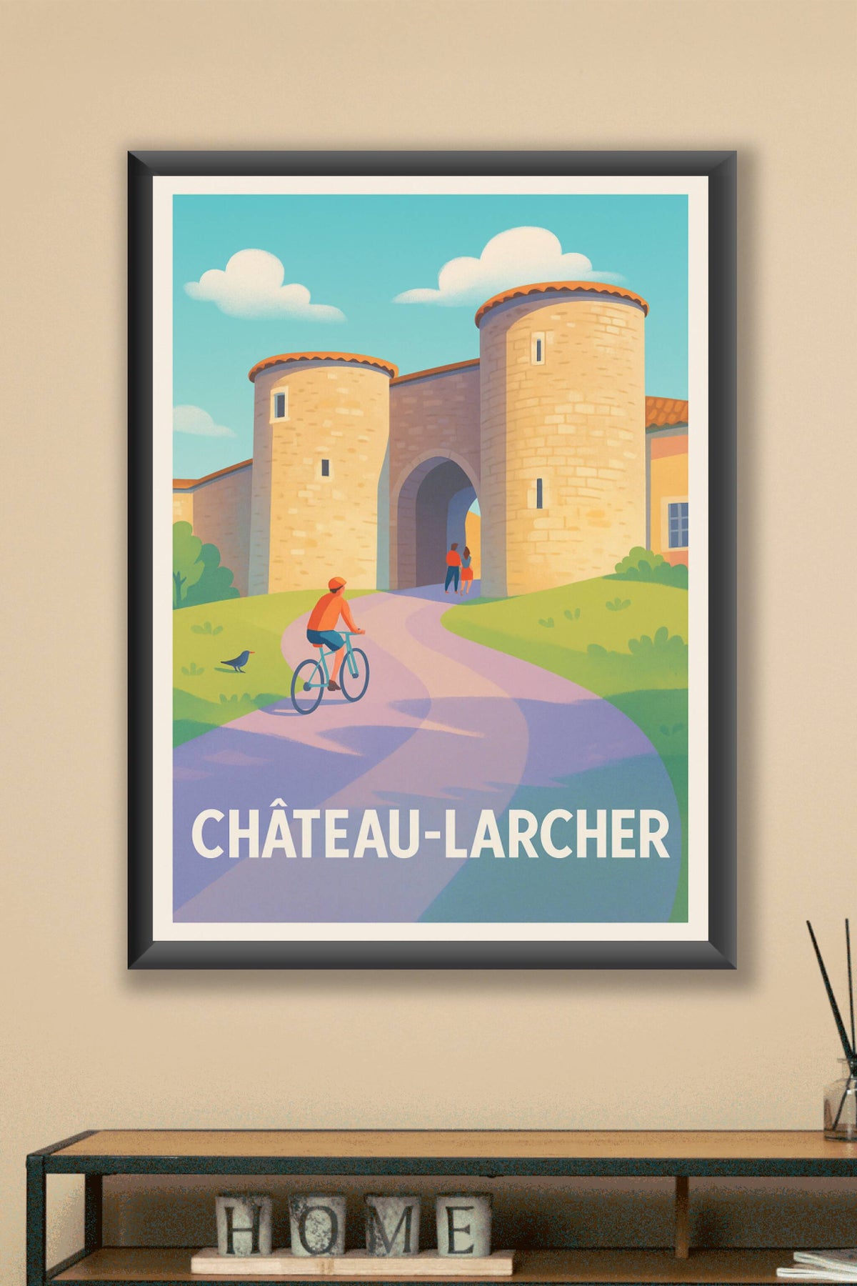 Affiche Château-Larcher — Découvrez le charme médiéval en douceur · poster d'art de Château-Larcher