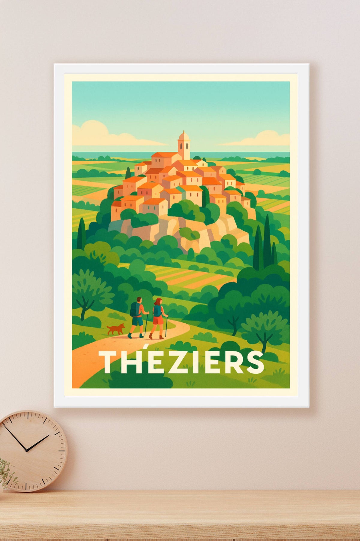 Affiche Théziers — Village perché au cœur de la nature · poster d'art de Théziers