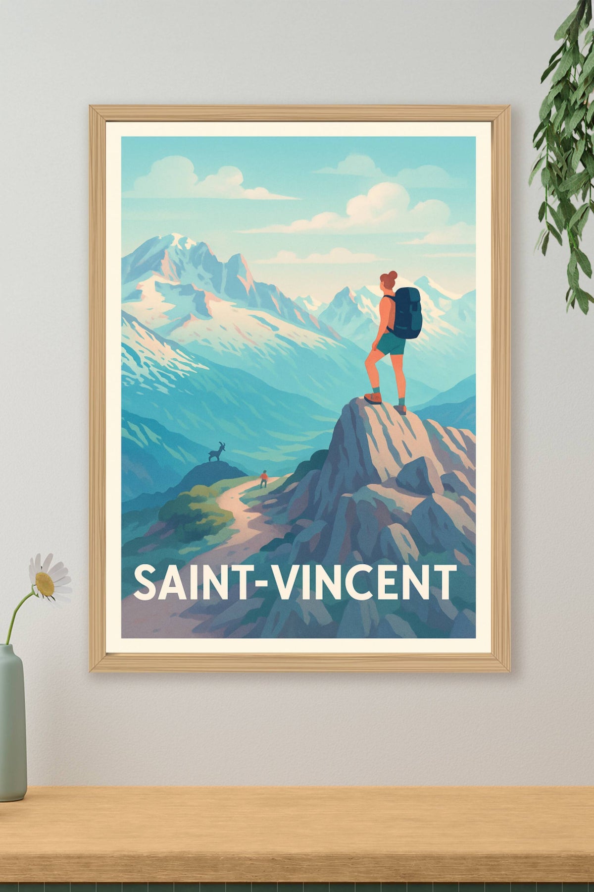 Affiche Saint-Vincent — Escapade Montagne et Aventure · poster d'art de Saint-Vincent