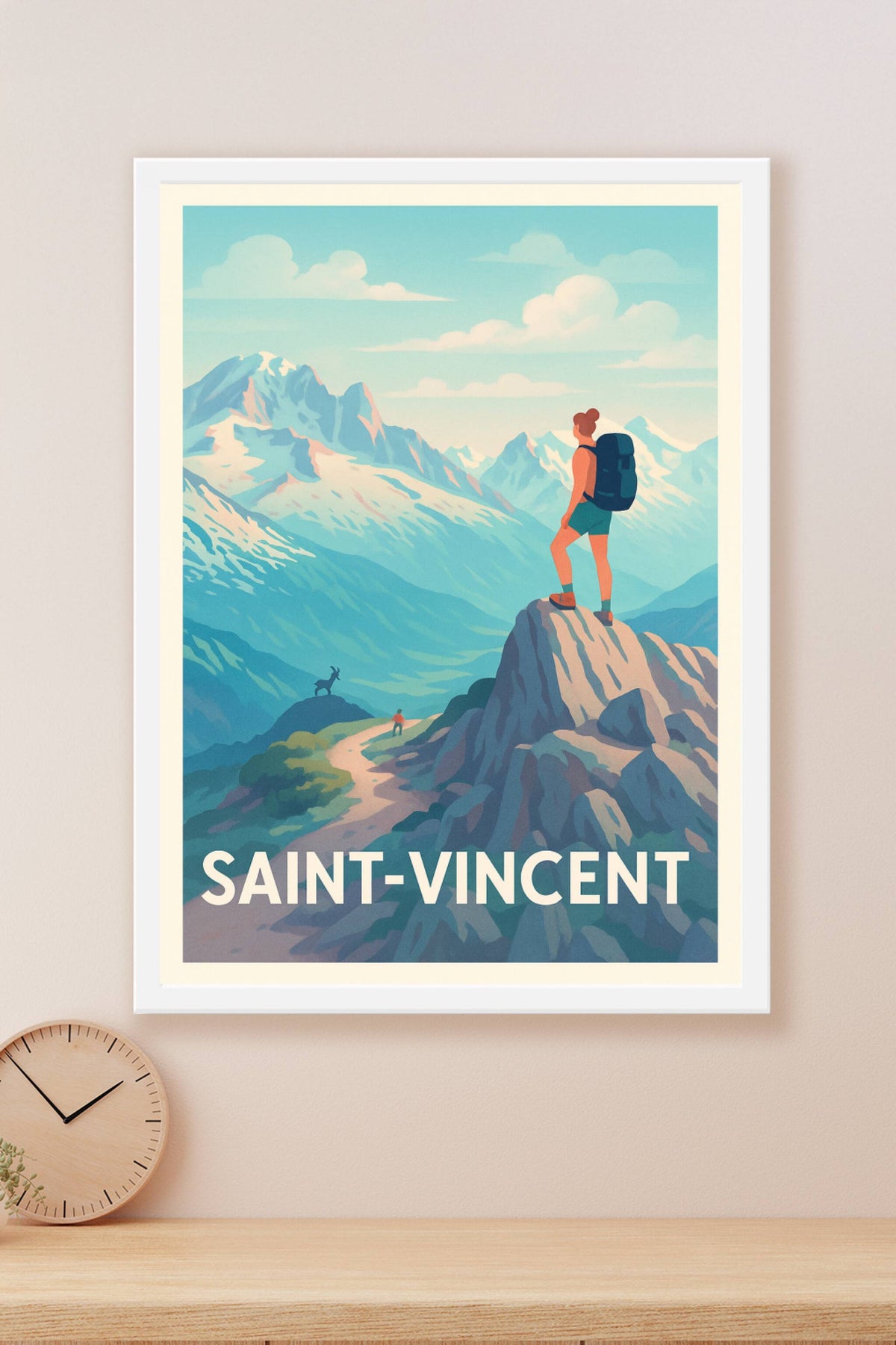 Affiche Saint-Vincent — Escapade Montagne et Aventure · poster d'art de Saint-Vincent