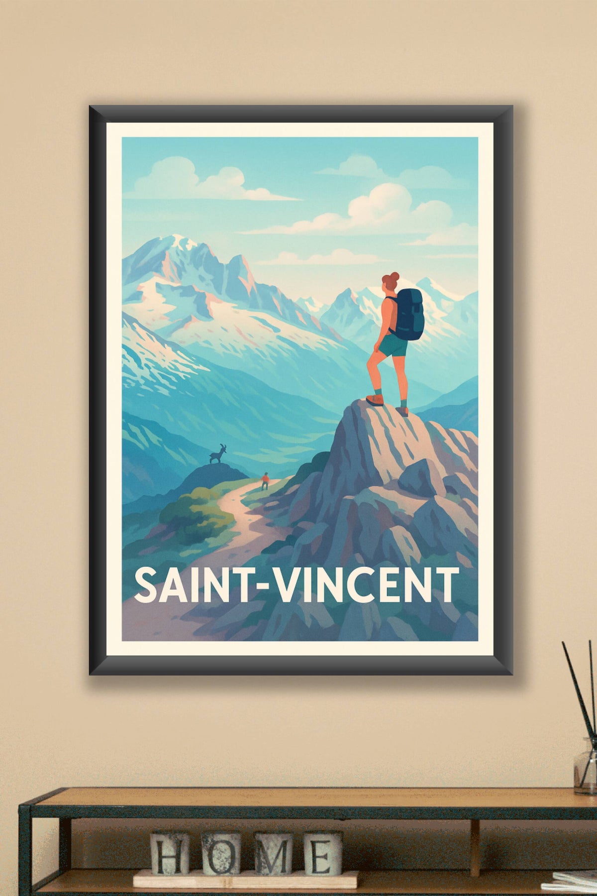 Affiche Saint-Vincent — Escapade Montagne et Aventure · poster d'art de Saint-Vincent