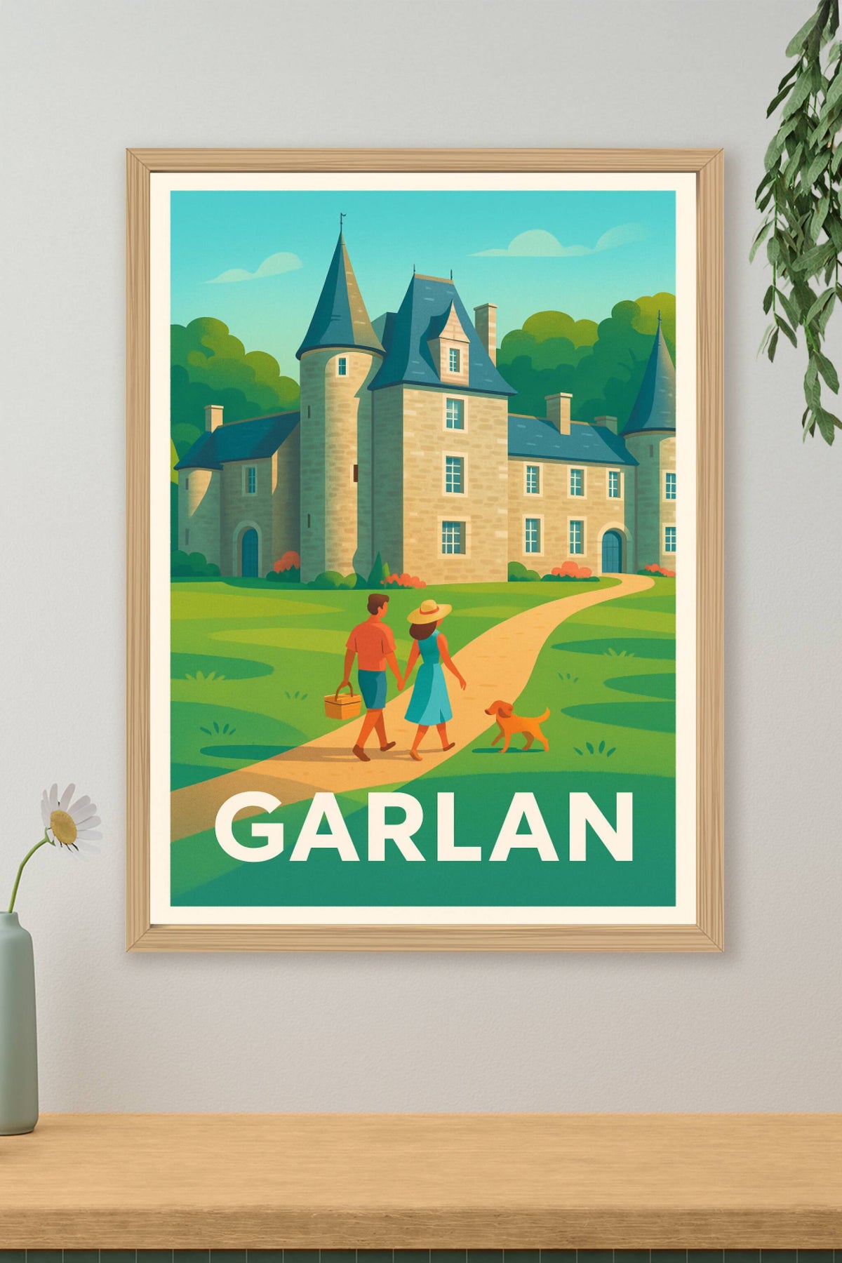 Affiche Garlan — Évasion champêtre au château · poster d'art de Garlan