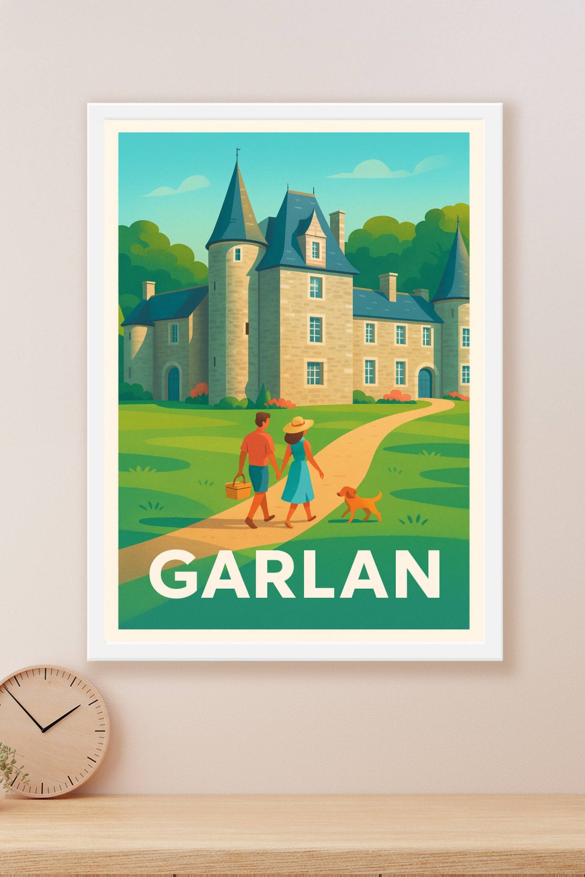 Affiche Garlan — Évasion champêtre au château · poster d'art de Garlan