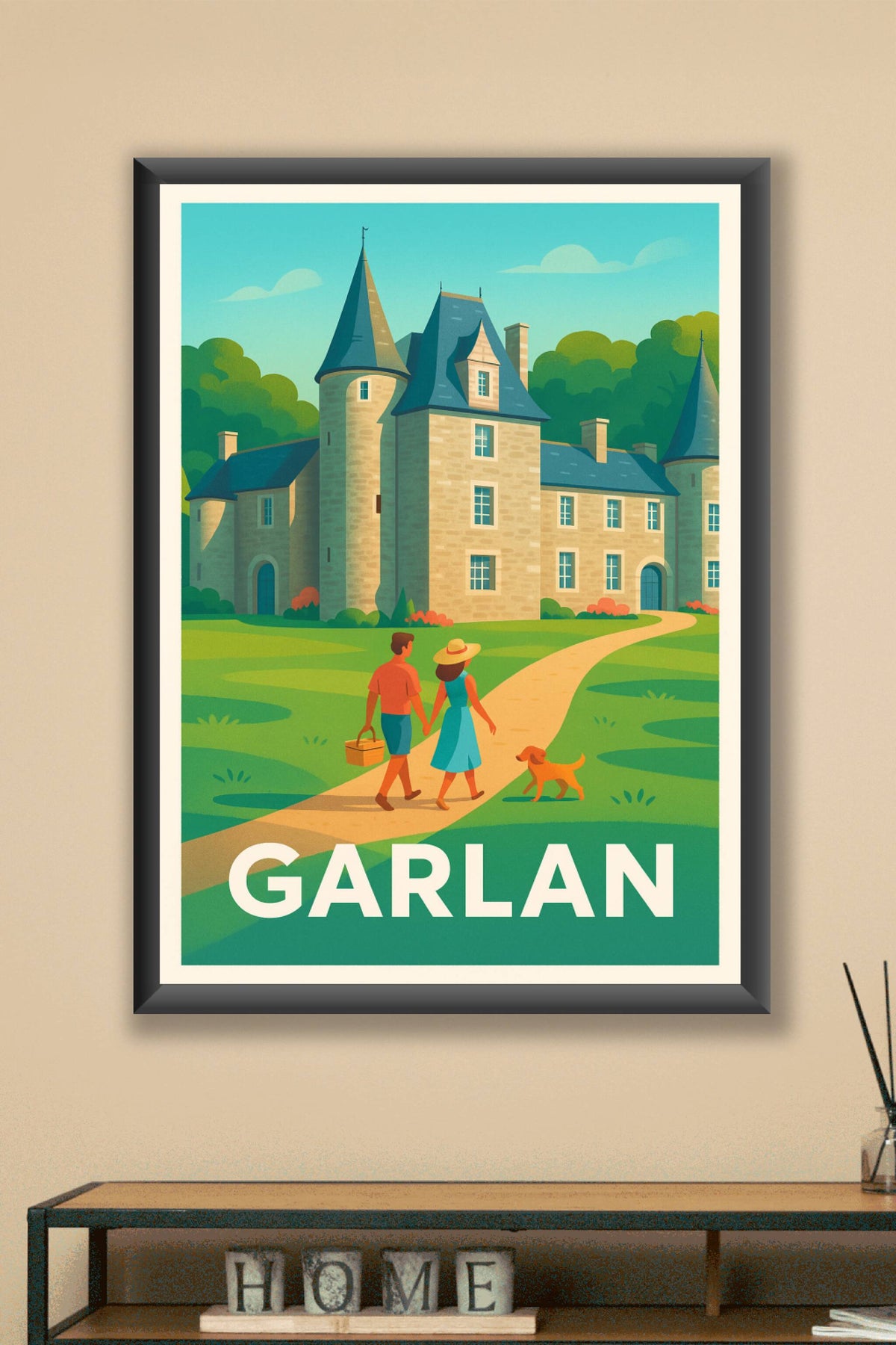 Affiche Garlan — Évasion champêtre au château · poster d'art de Garlan