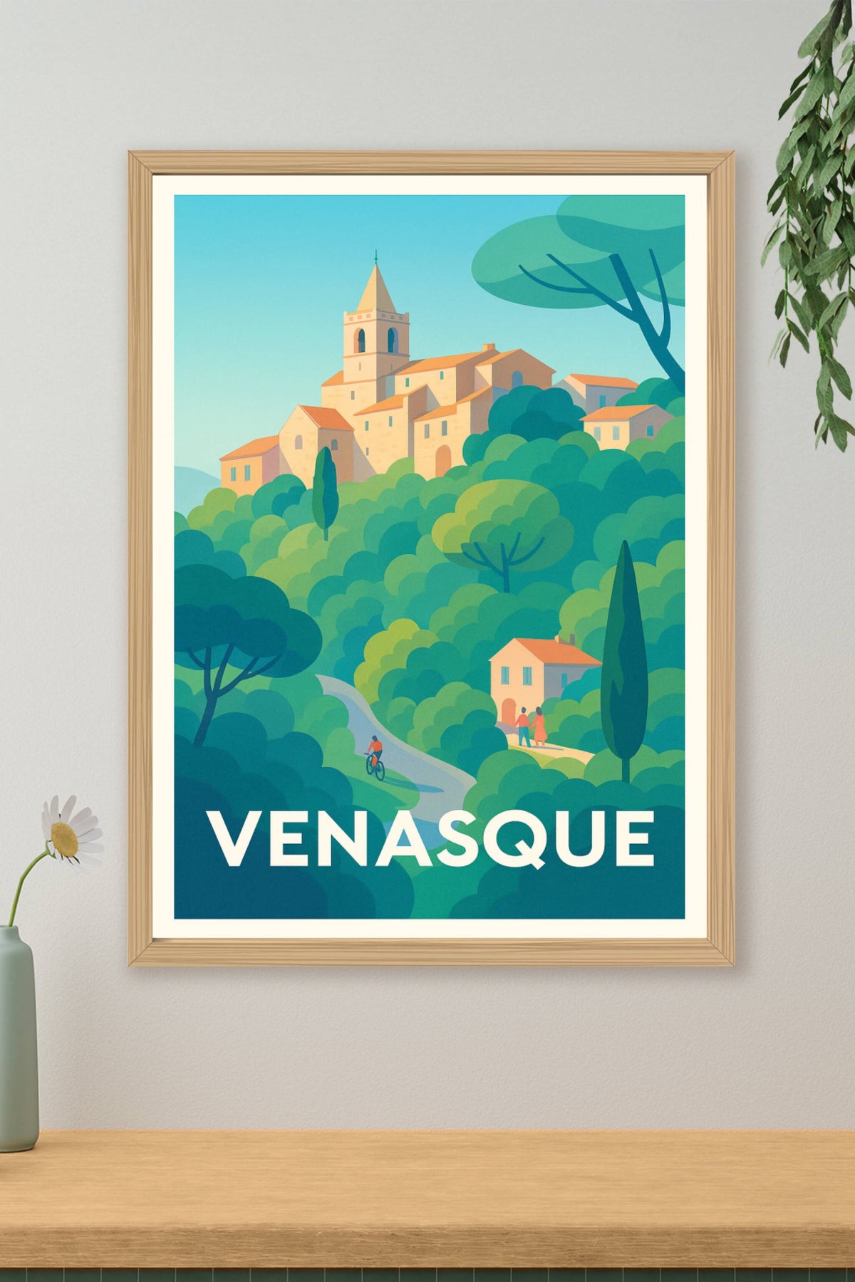 Affiche Venasque — Un village perché en Provence · poster d'art de Venasque