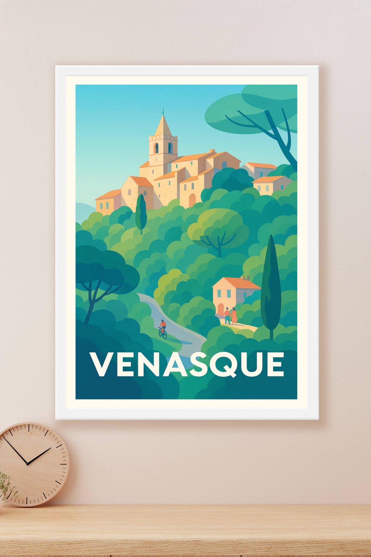 Affiche Venasque — Un village perché en Provence · poster d'art de Venasque
