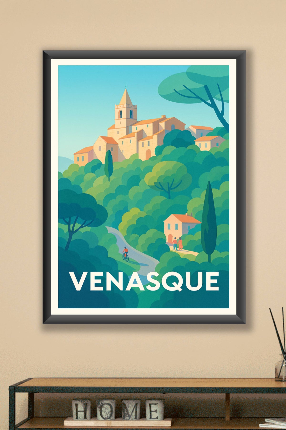 Affiche Venasque — Un village perché en Provence · poster d'art de Venasque