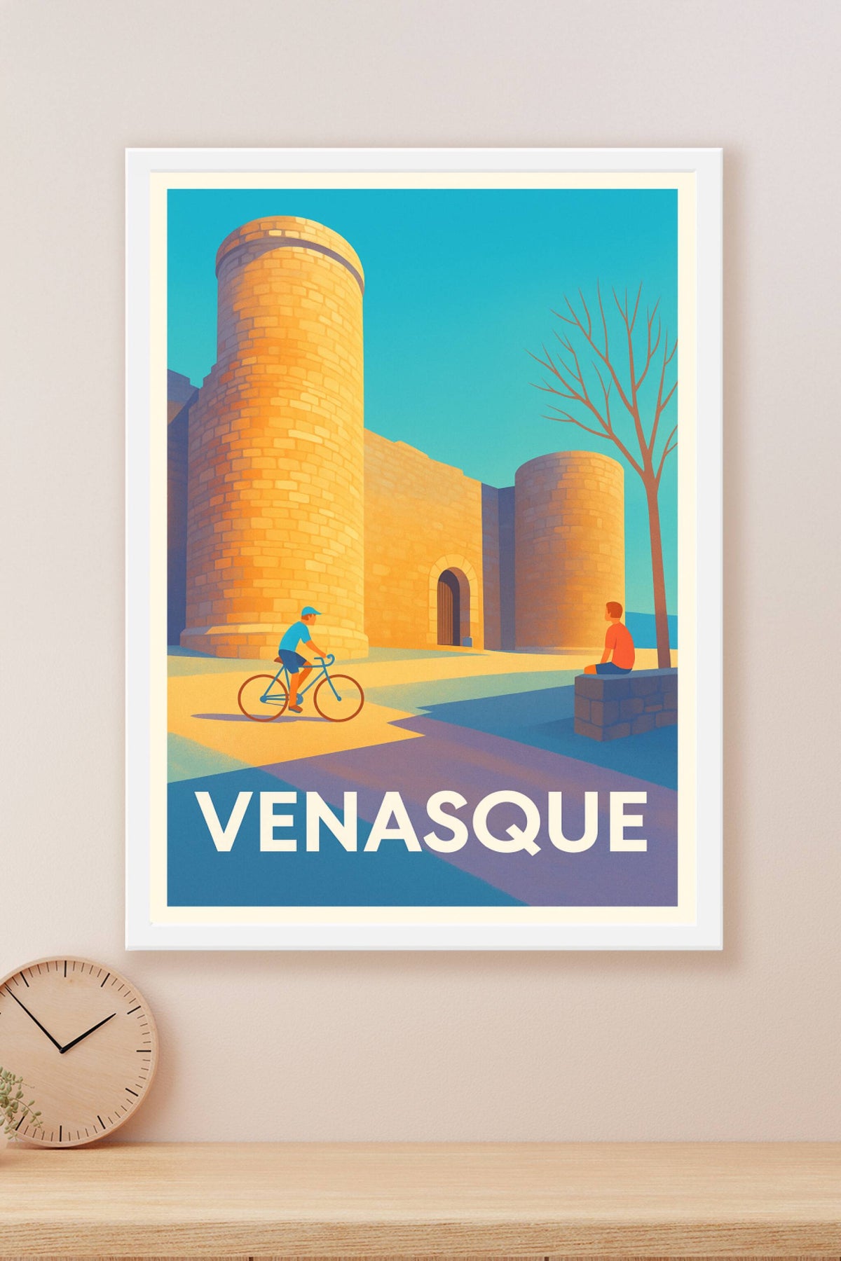 Affiche Venasque — Charme médiéval sous un ciel éclatant · poster d'art de Venasque