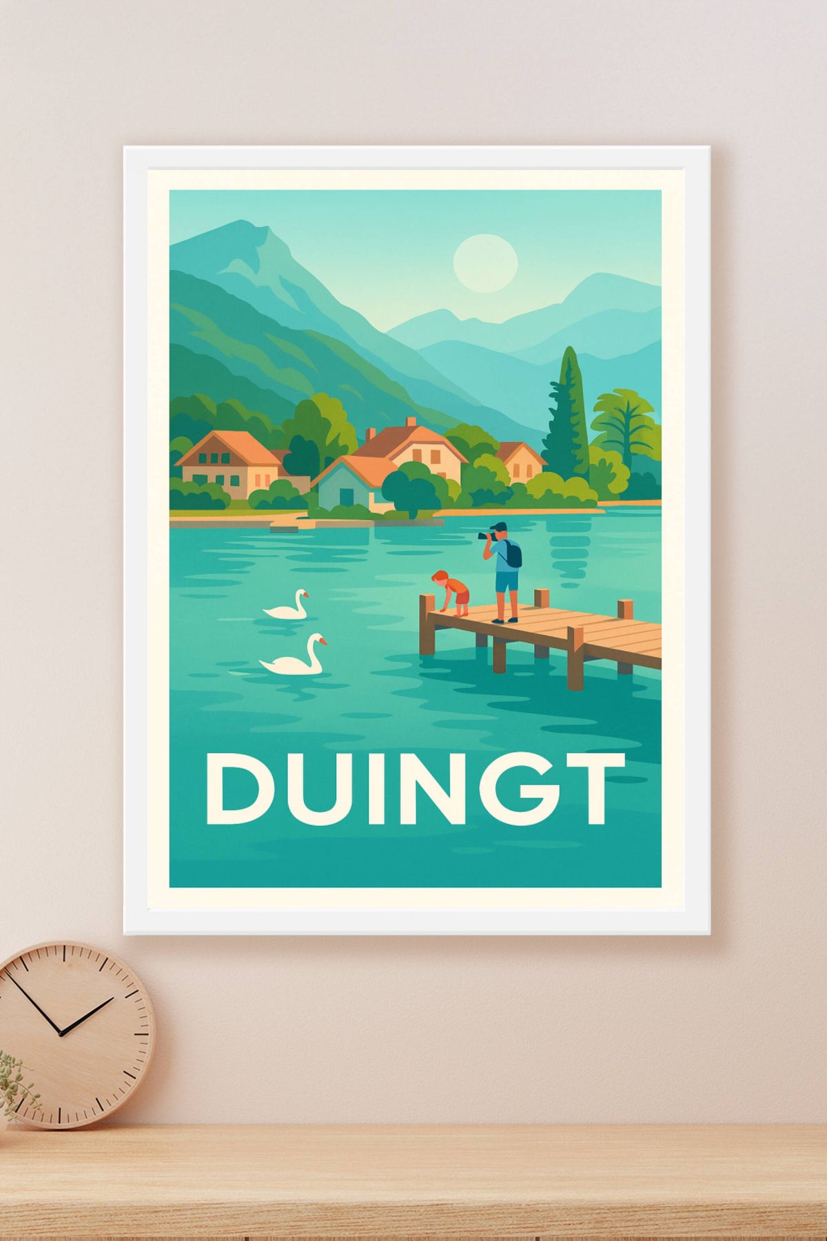 Affiche Duingt — Charme paisible au bord du lac · poster d'art de Duingt