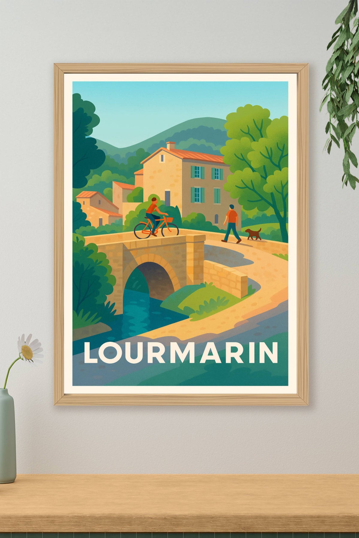 Affiche Lourmarin — Charme bucolique au cœur de la nature · poster d'art de Lourmarin