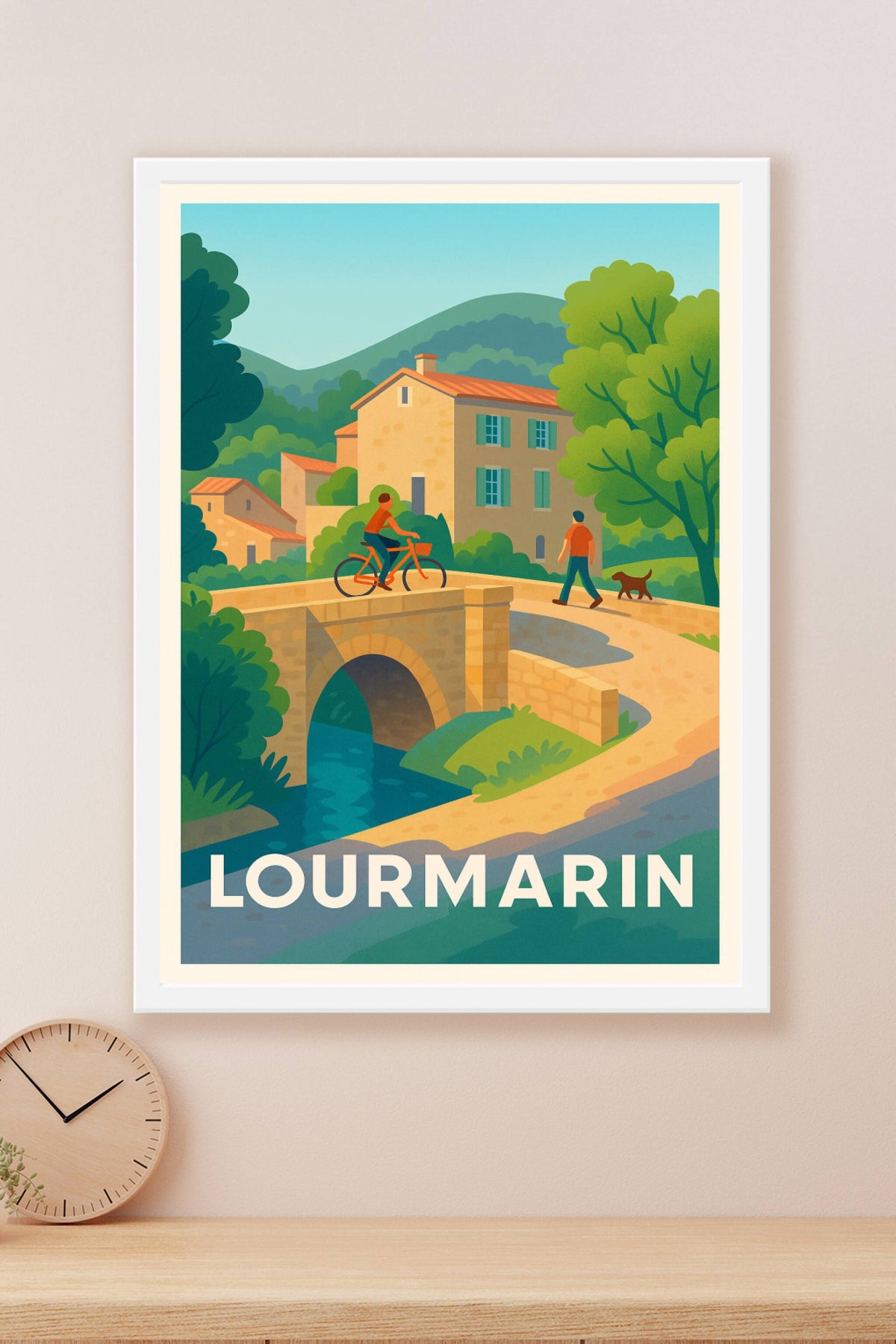 Affiche Lourmarin — Charme bucolique au cœur de la nature · poster d'art de Lourmarin