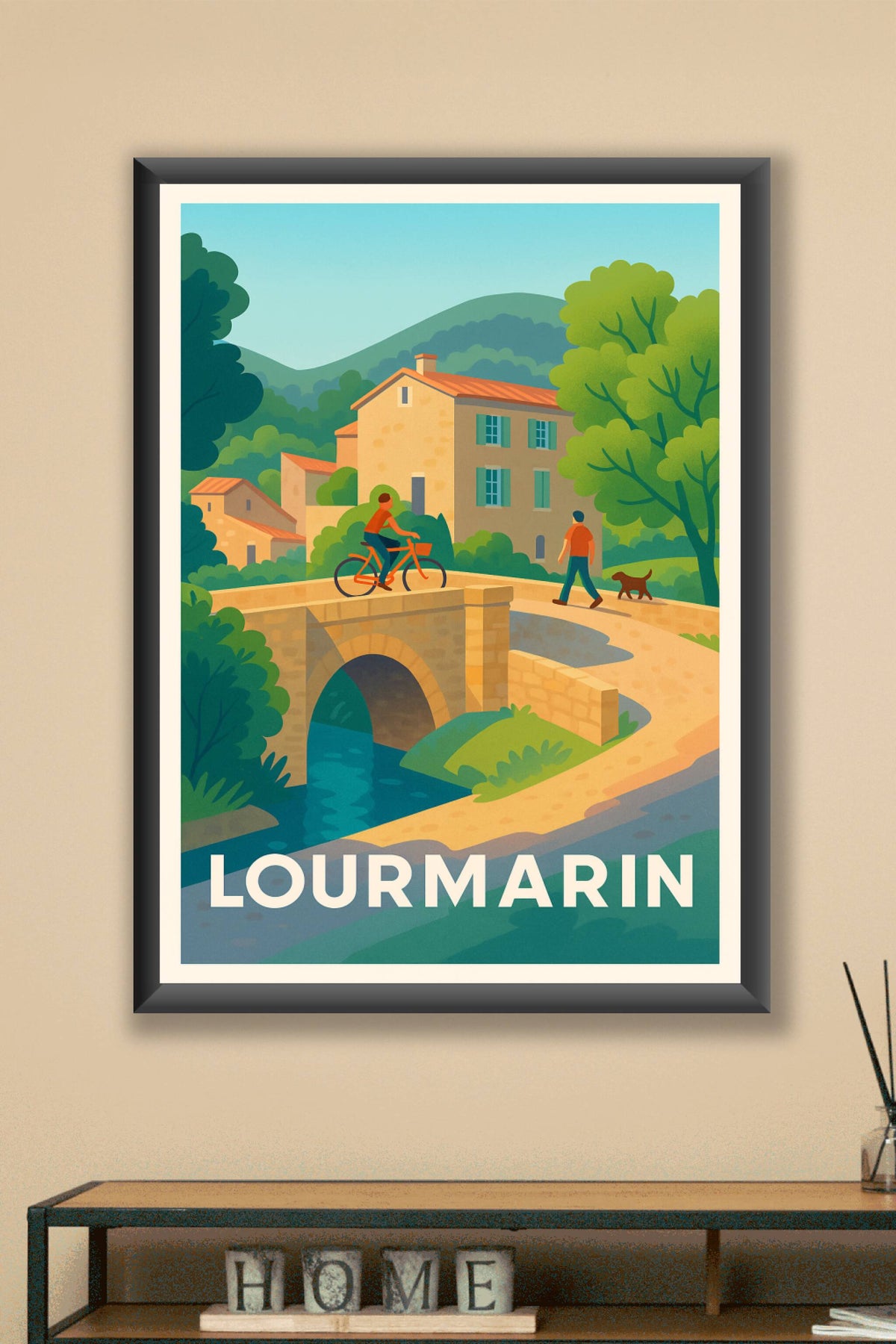 Affiche Lourmarin — Charme bucolique au cœur de la nature · poster d'art de Lourmarin