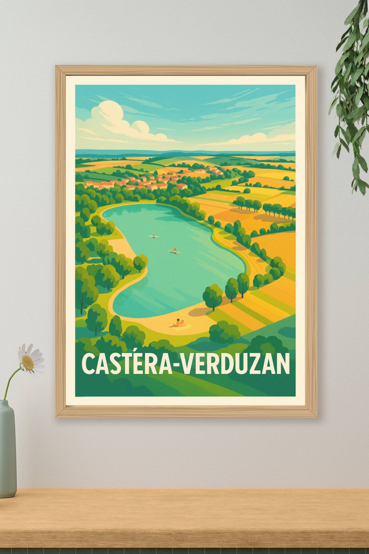 Affiche Castéra-Verduzan — Havre de paix et nature préservée · poster d'art de Castéra-Verduzan