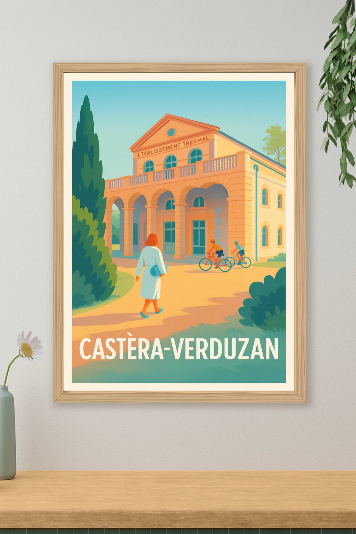 Affiche Castéra-Verduzan — L’élégance thermale ensoleillée · poster d'art de Castéra-Verduzan