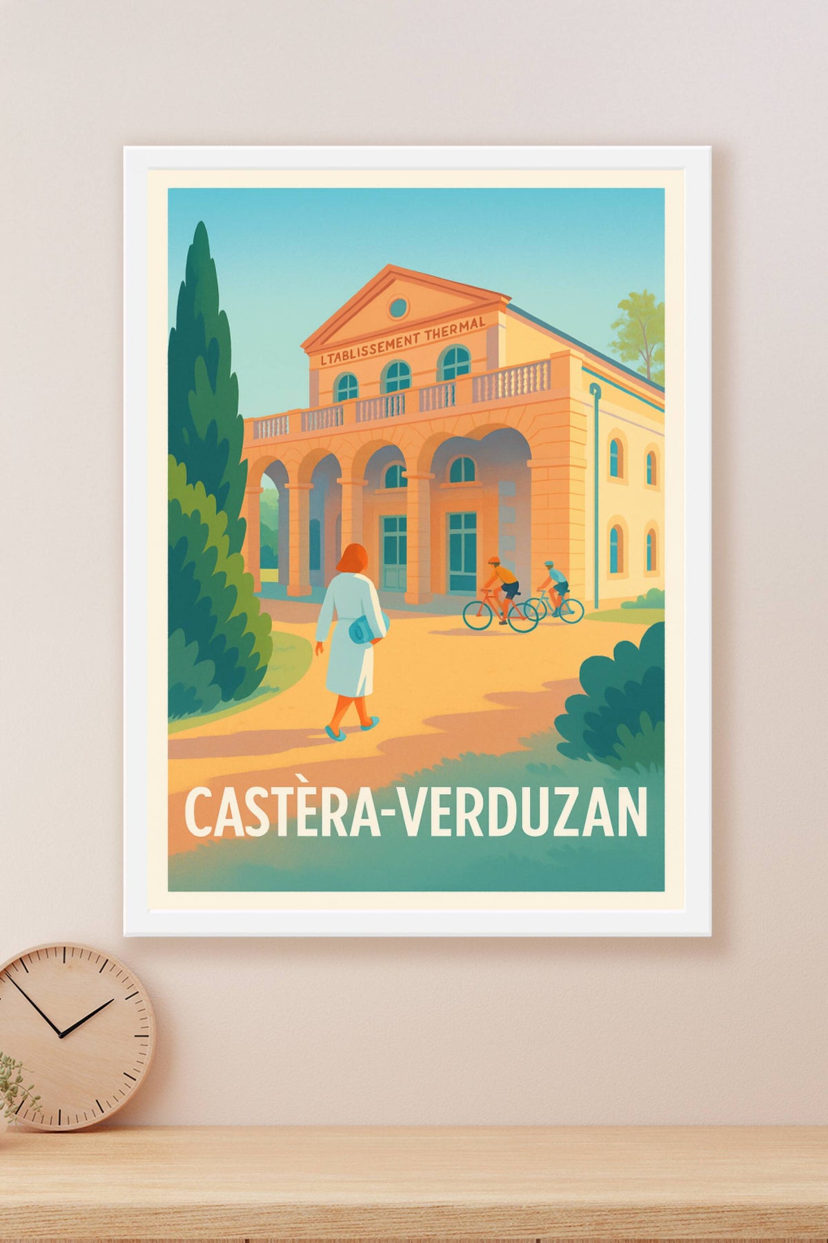 Affiche Castéra-Verduzan — L’élégance thermale ensoleillée · poster d'art de Castéra-Verduzan