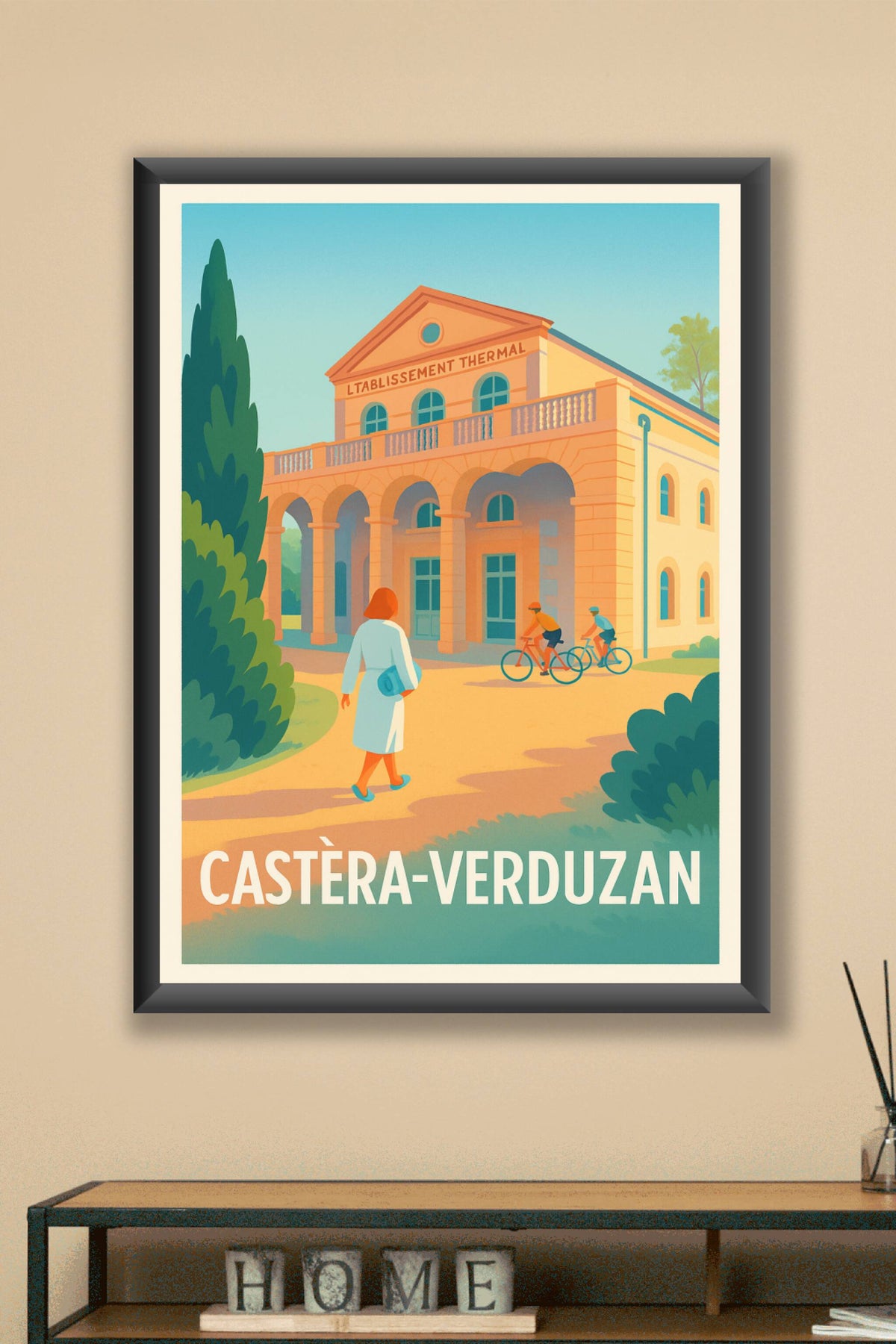 Affiche Castéra-Verduzan — L’élégance thermale ensoleillée · poster d'art de Castéra-Verduzan