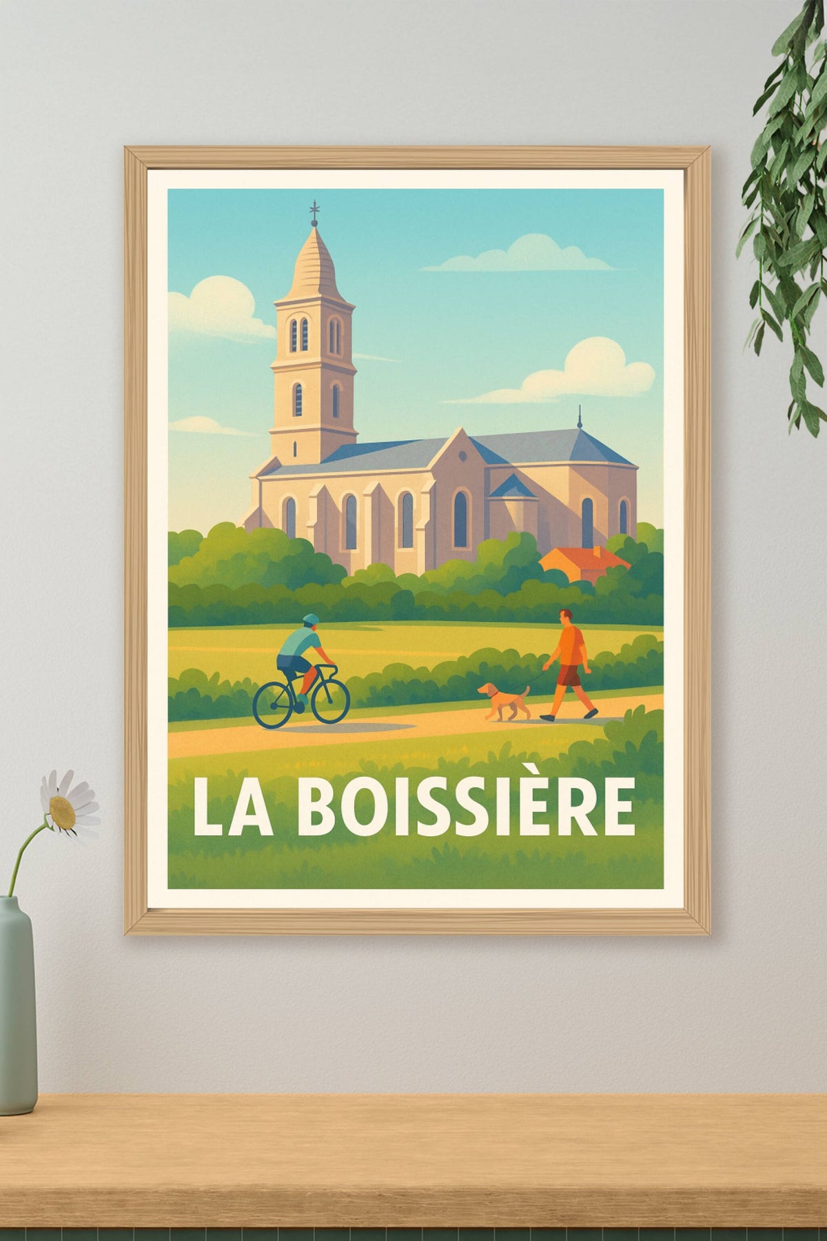 Affiche La Boissière — Tranquillité et nature au cœur du village · poster d'art de La Boissière