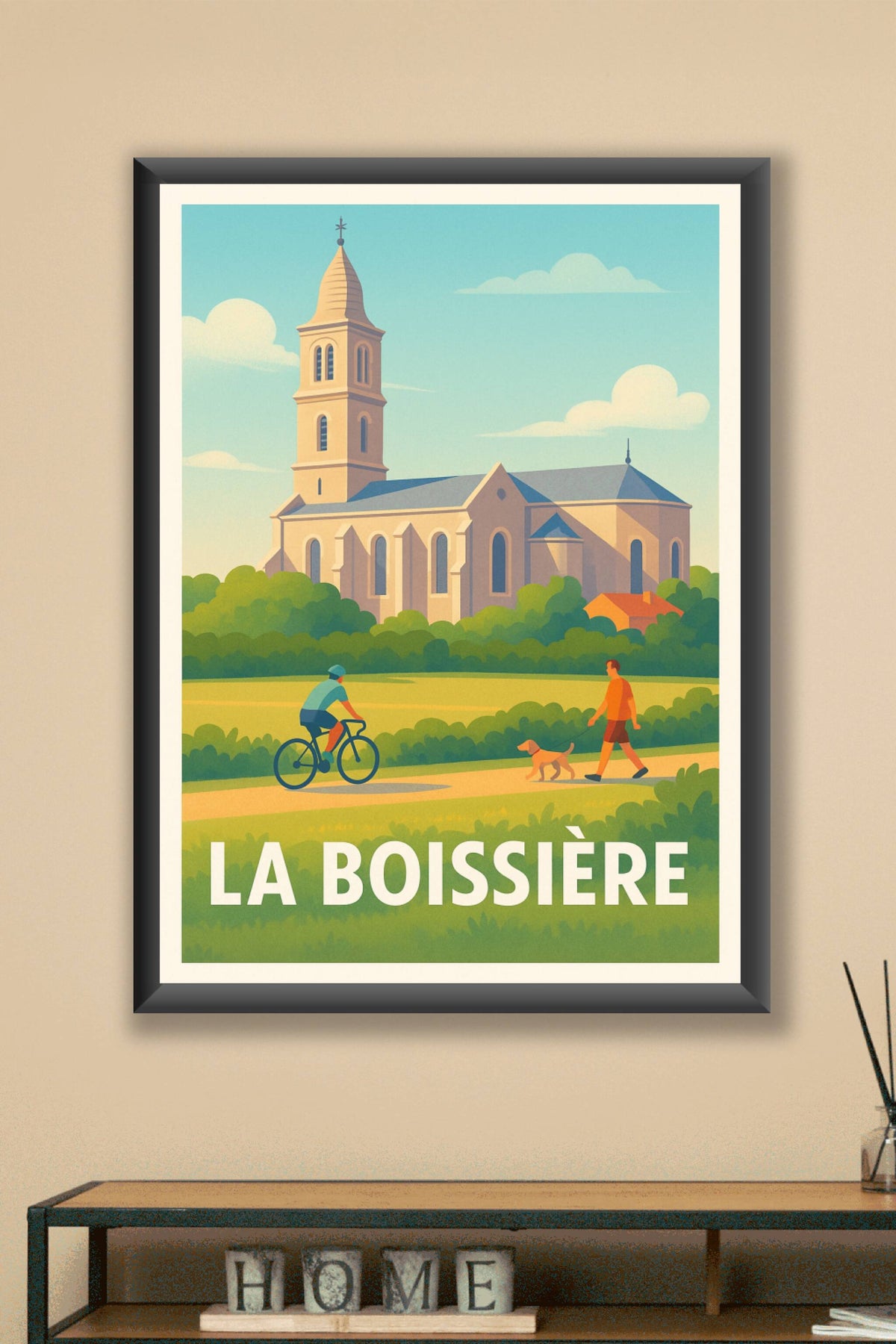 Affiche La Boissière — Tranquillité et nature au cœur du village · poster d'art de La Boissière