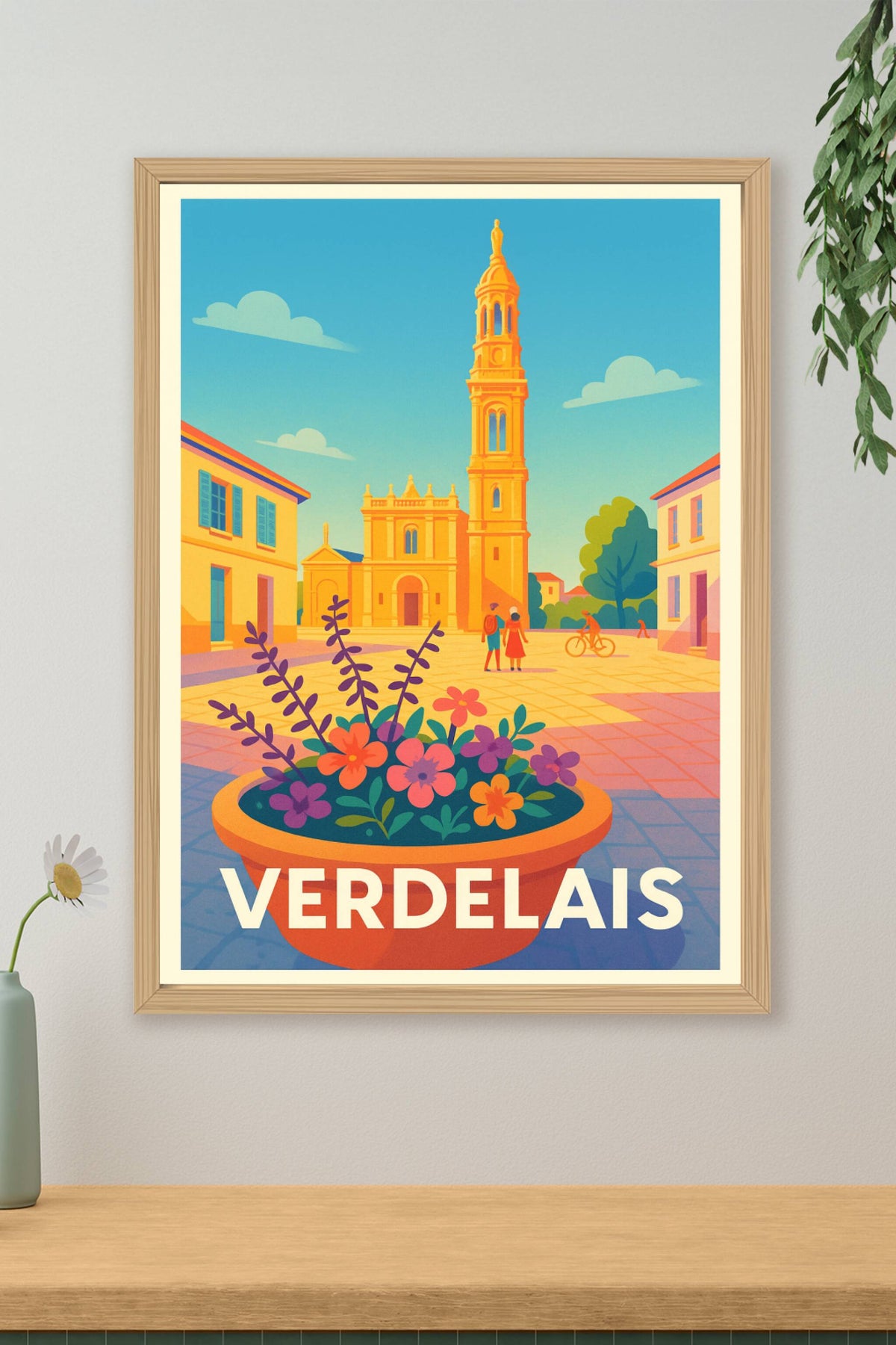 Affiche Verdelais — Charme et lumière en terrasse · poster d'art de Verdelais