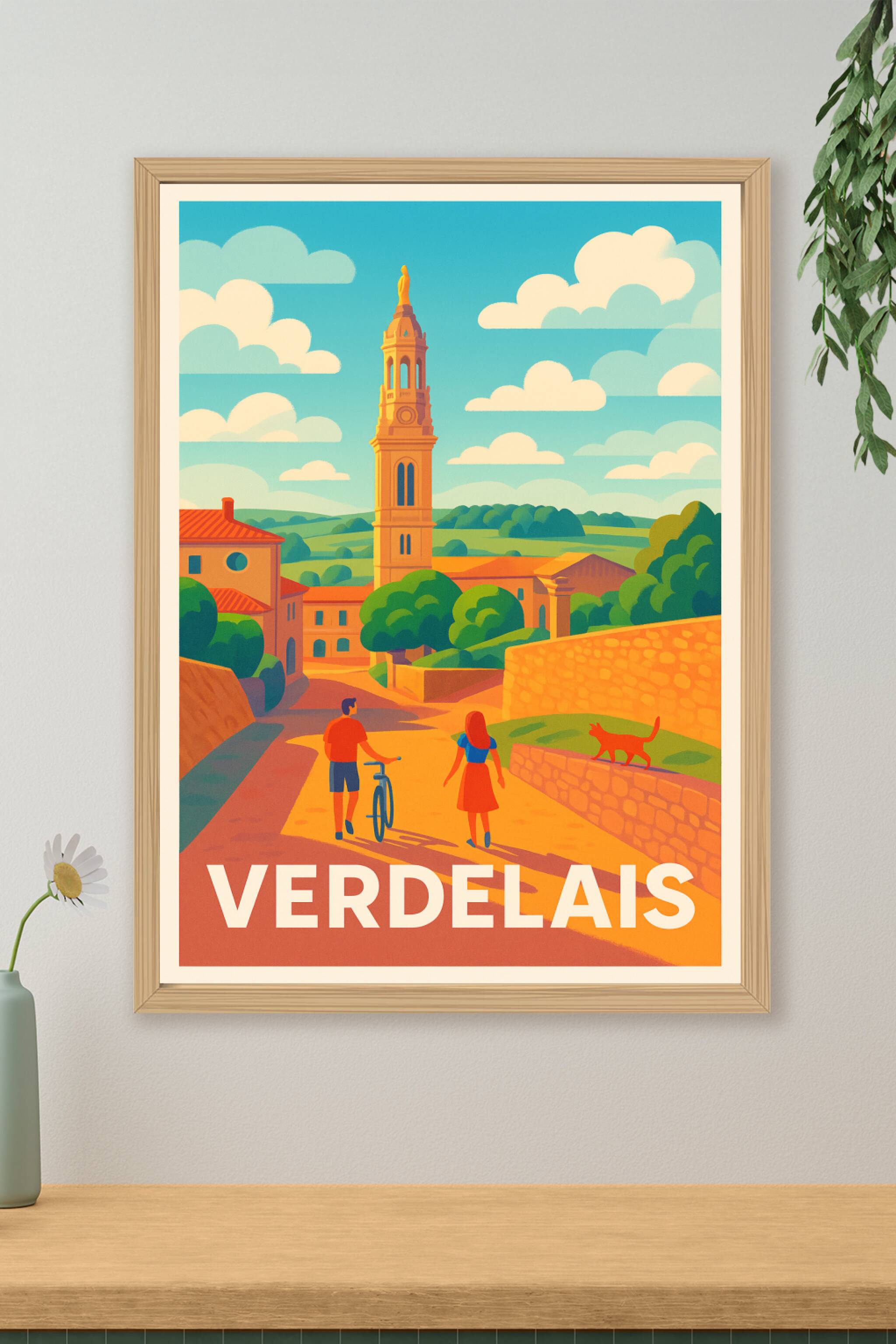 Affiche de Verdelais - Promenade ensoleillée au cœur du village