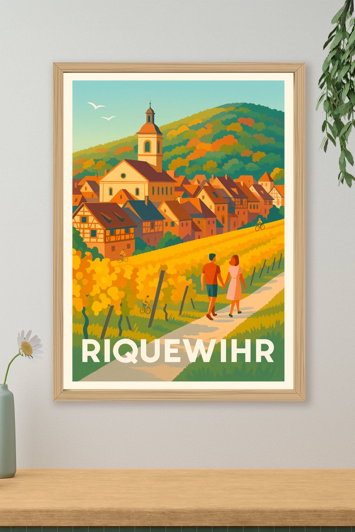 Affiche Riquewihr — Charme pittoresque au cœur des vignobles · poster d'art de Riquewihr