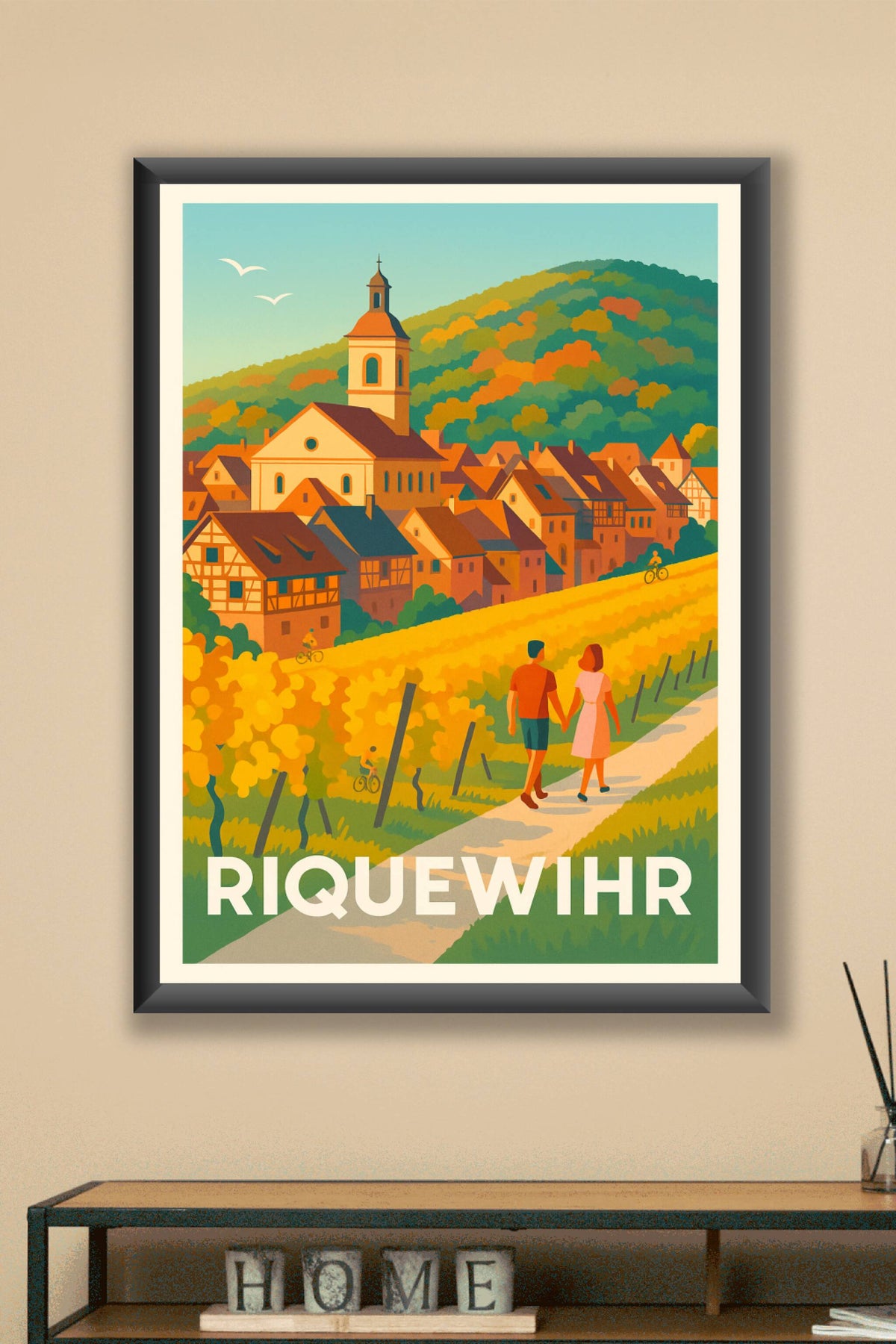 Affiche Riquewihr — Charme pittoresque au cœur des vignobles · poster d'art de Riquewihr