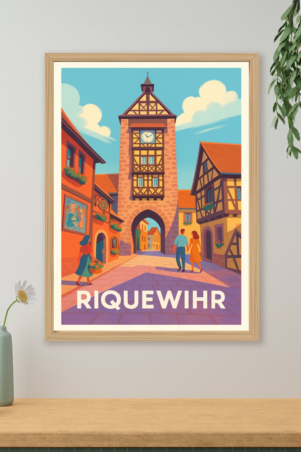 Affiche Riquewihr — Charme médiéval au cœur de l'Alsace · poster d'art de Riquewihr