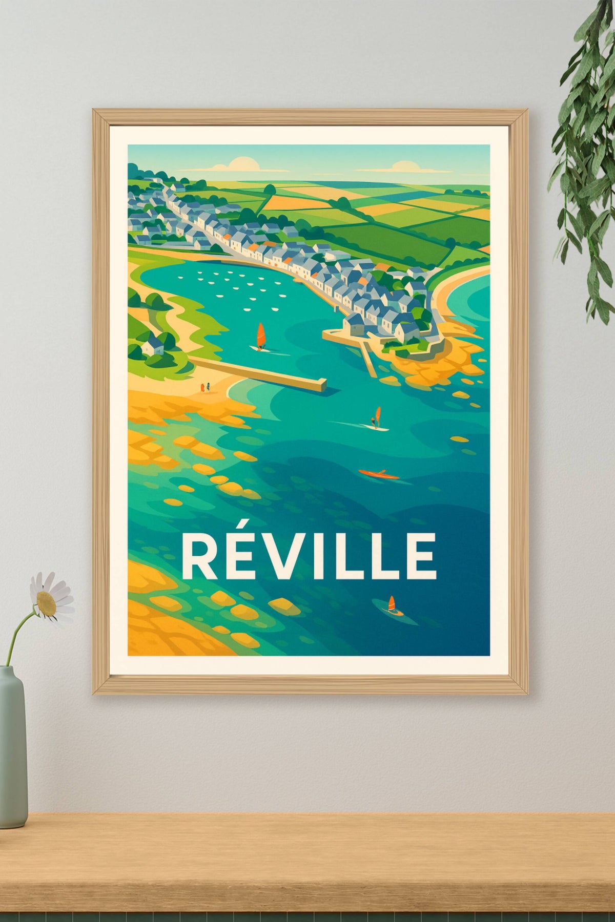 Affiche Réville — Charme authentique au bord de l'eau · poster d'art de Réville