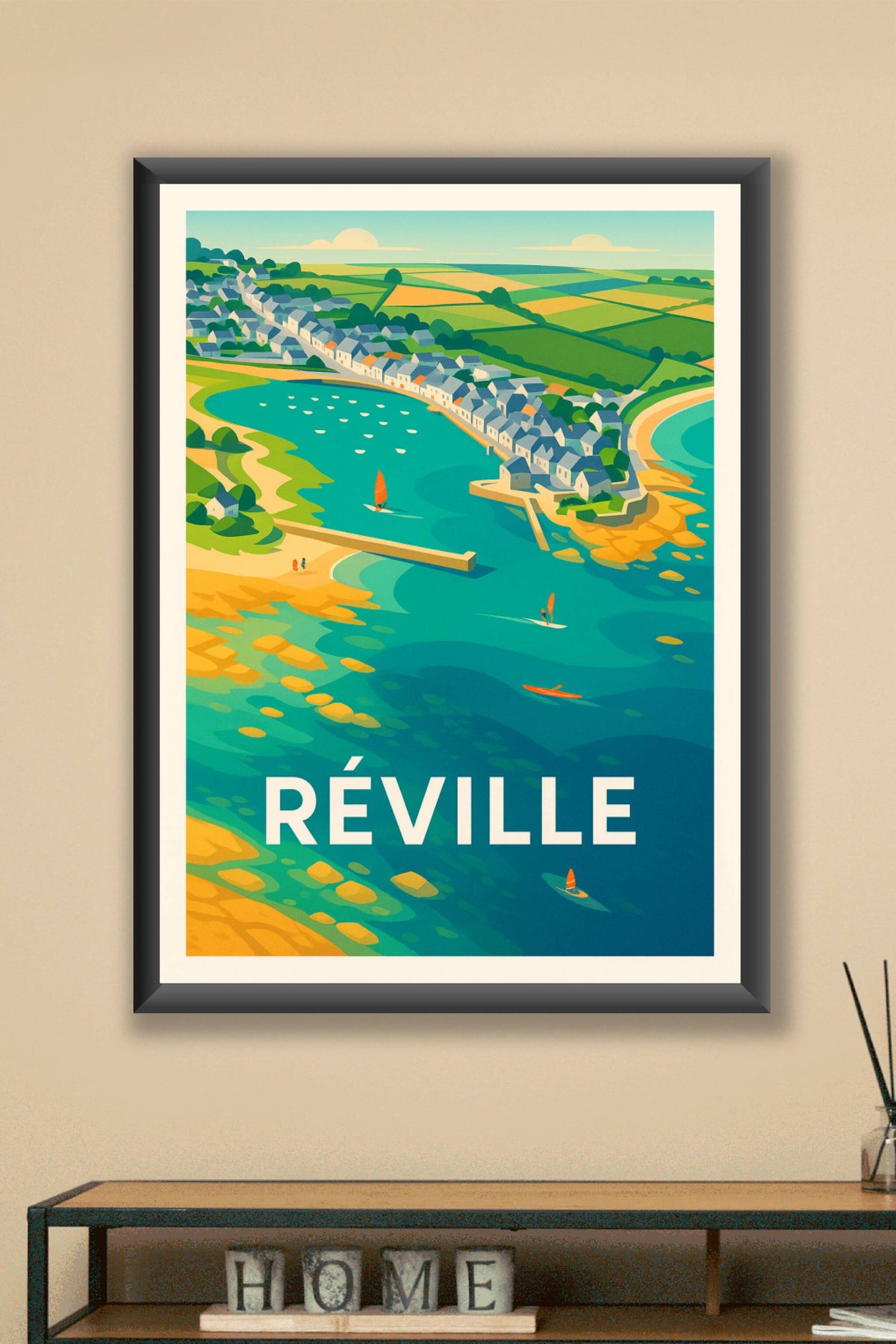 Affiche Réville — Charme authentique au bord de l'eau · poster d'art de Réville