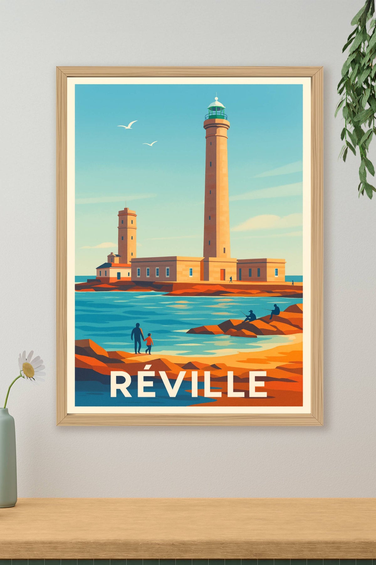 Affiche Réville — Lumières marines et phares emblématiques · poster d'art de Réville