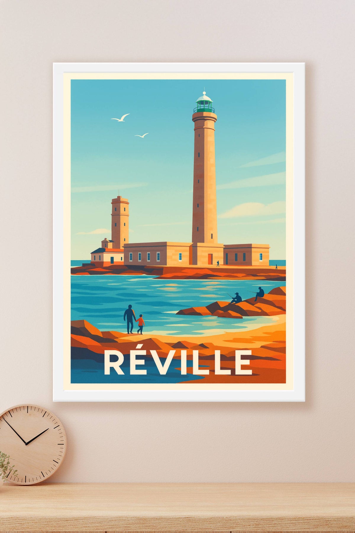 Affiche Réville — Lumières marines et phares emblématiques · poster d'art de Réville