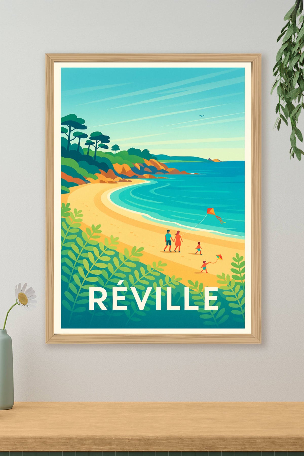 Affiche Réville — Plages et douceur de vivre en bord de mer · poster d'art de Réville
