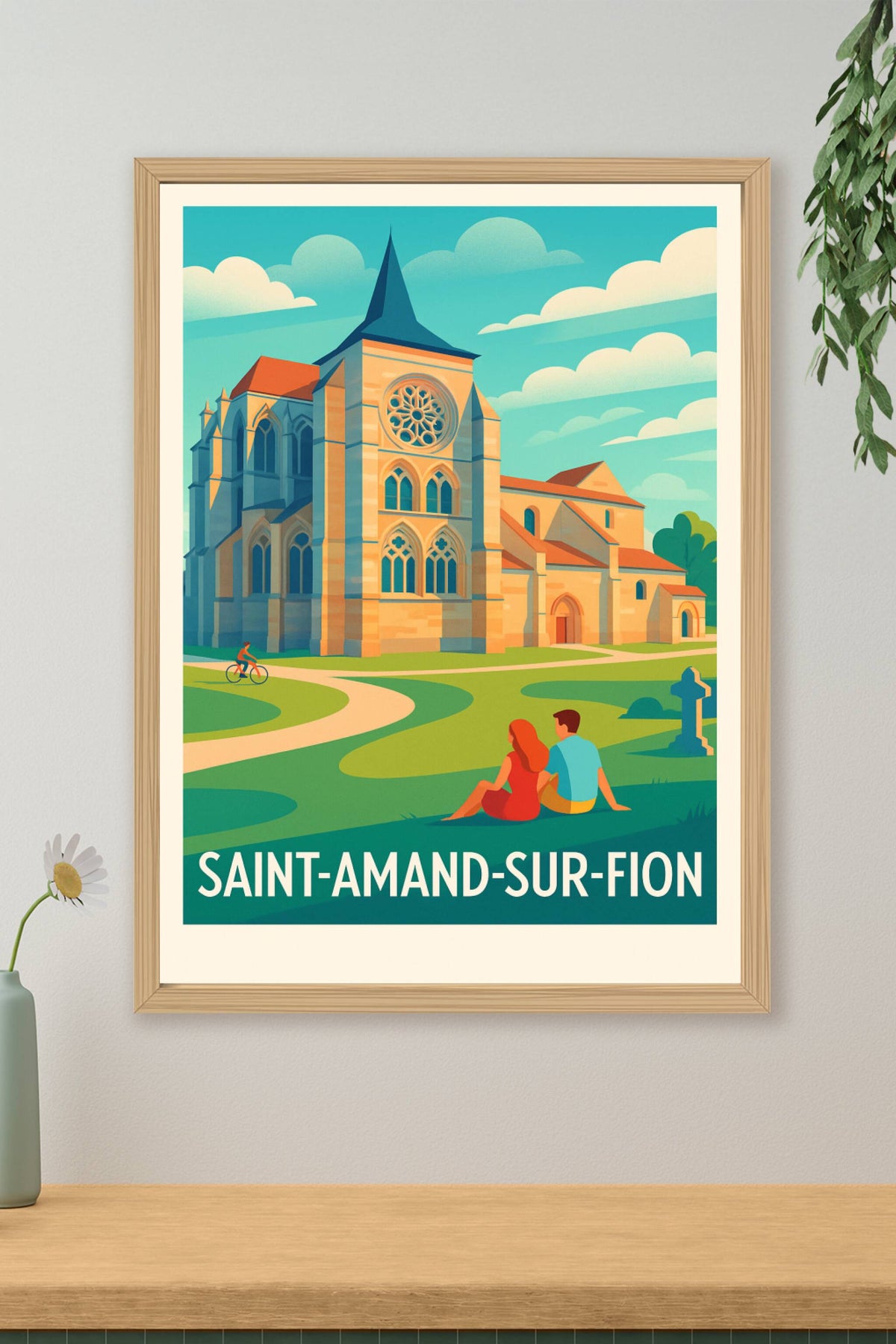Affiche Saint-Amand-sur-Fion — Charme et Sérénité en Bord de Loire · poster d'art de Saint-Amand-sur-Fion