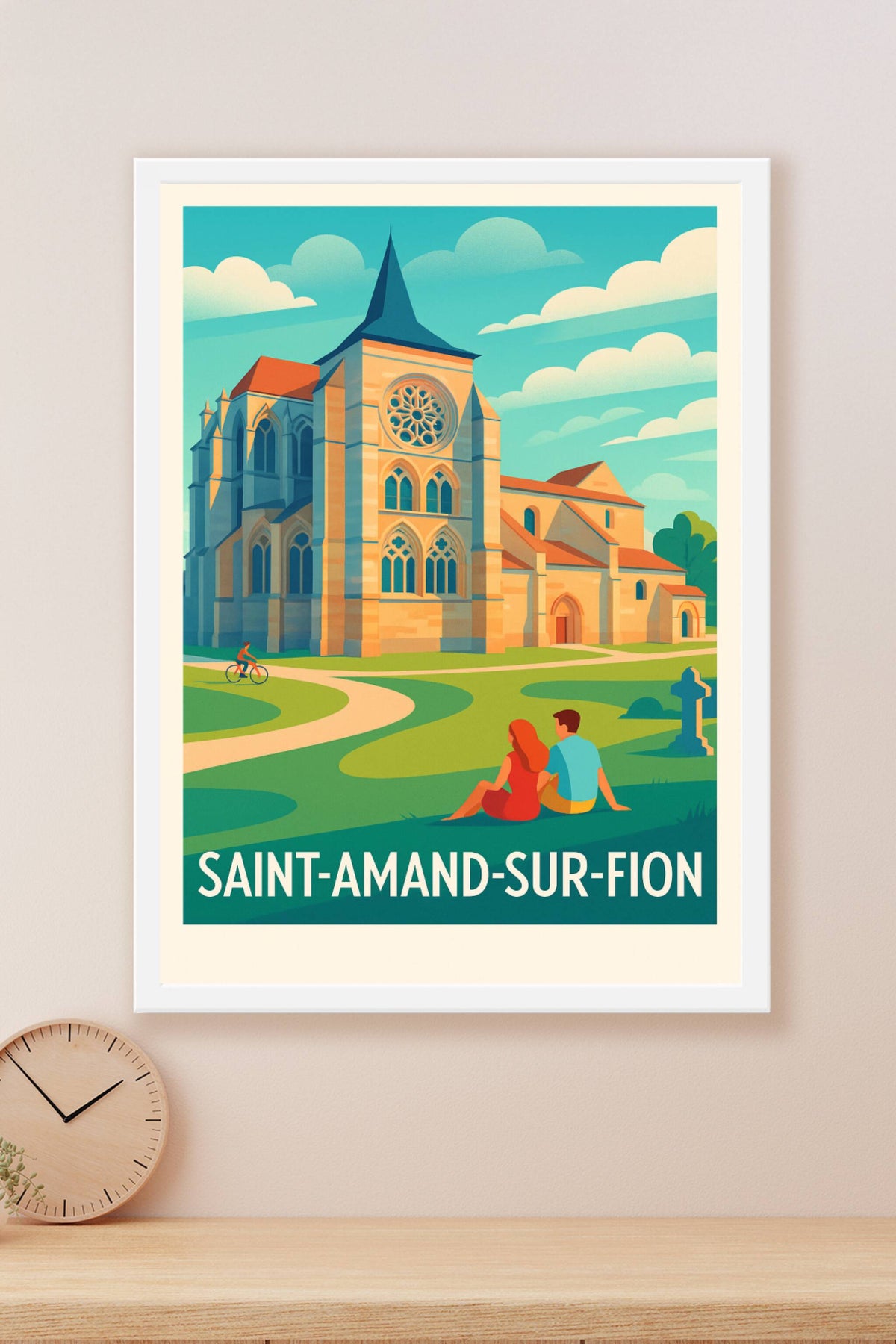 Affiche Saint-Amand-sur-Fion — Charme et Sérénité en Bord de Loire · poster d'art de Saint-Amand-sur-Fion