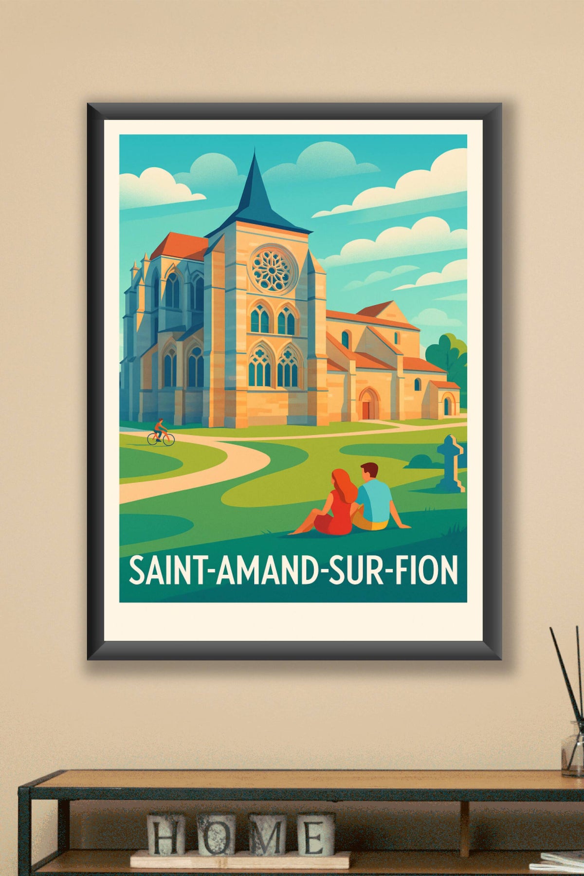 Affiche Saint-Amand-sur-Fion — Charme et Sérénité en Bord de Loire · poster d'art de Saint-Amand-sur-Fion